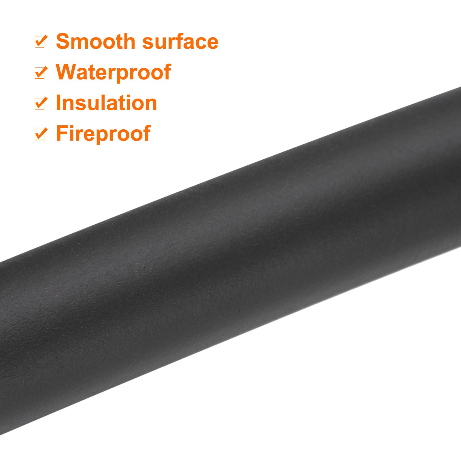Pipe Insulation Foam Tube 1/8″ x 1/2″ 3ft Heat Insulated-3.5x13mm/Black