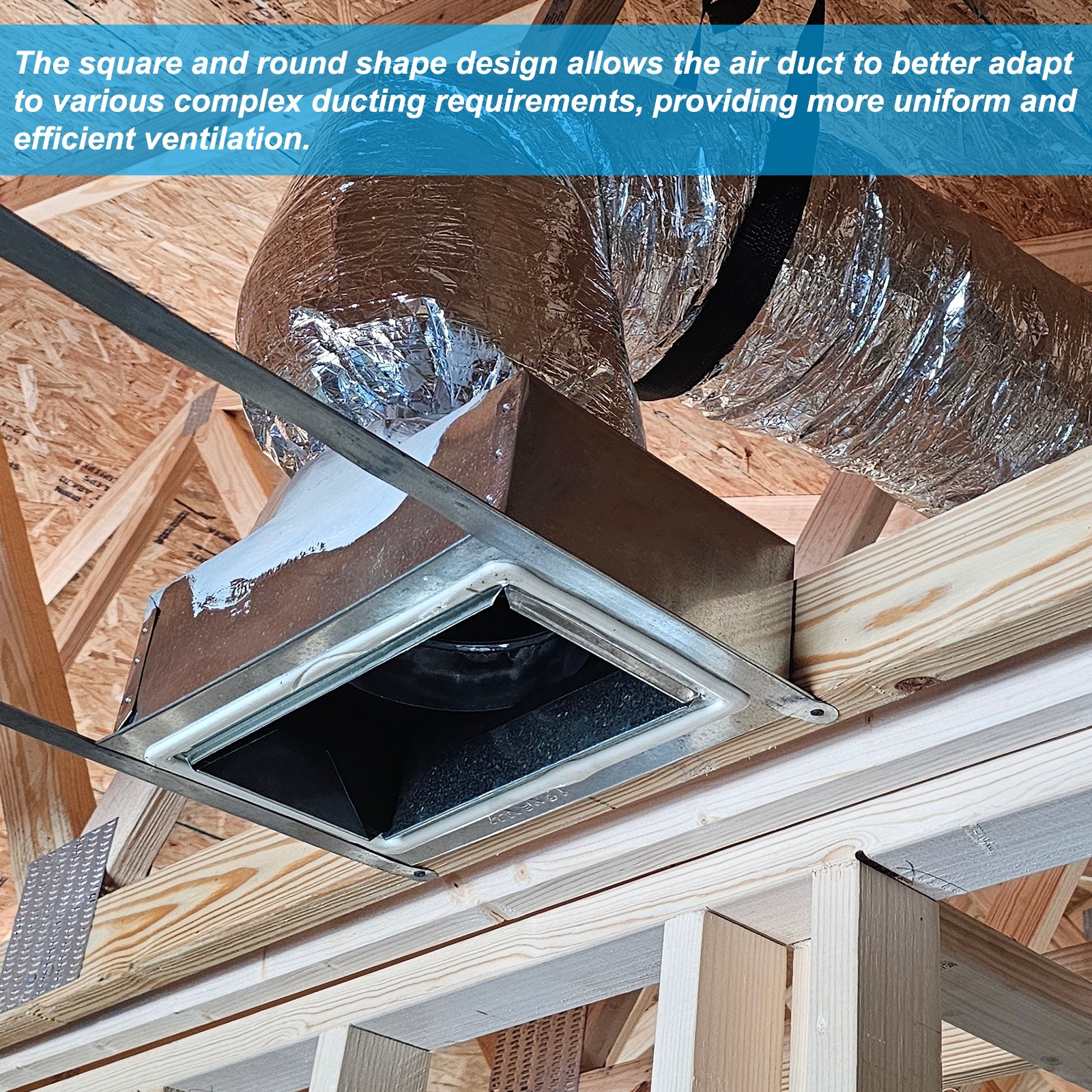 HVAC 90 Degree Ceiling Register Box, 10″ x 10″ x 6″ Fits 6″ Duct