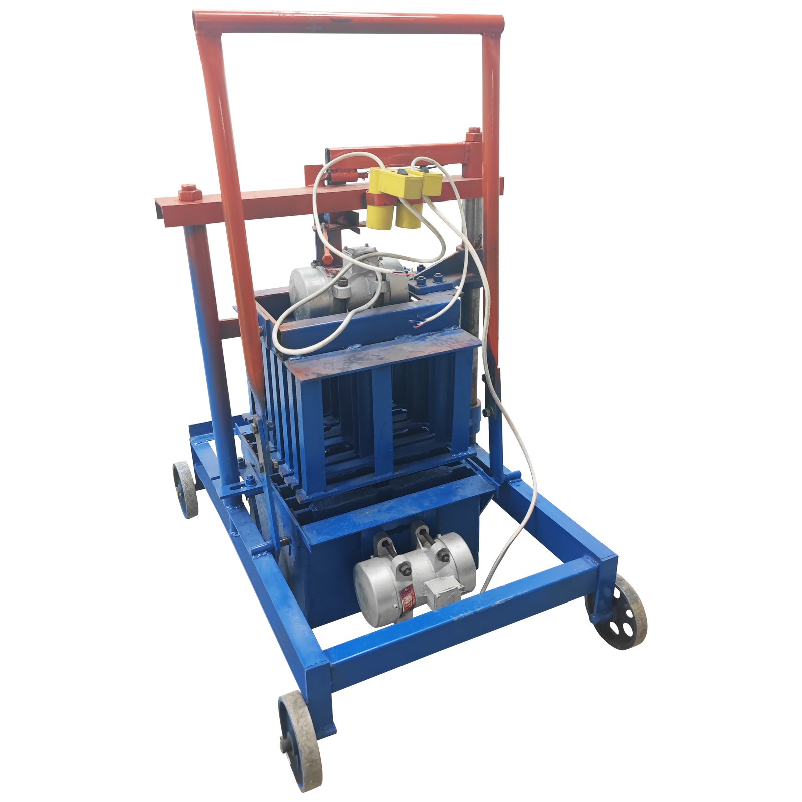 H4-hole mold Hand-propelled Hollow Soil Block Brick Molding Machine 220V 550W