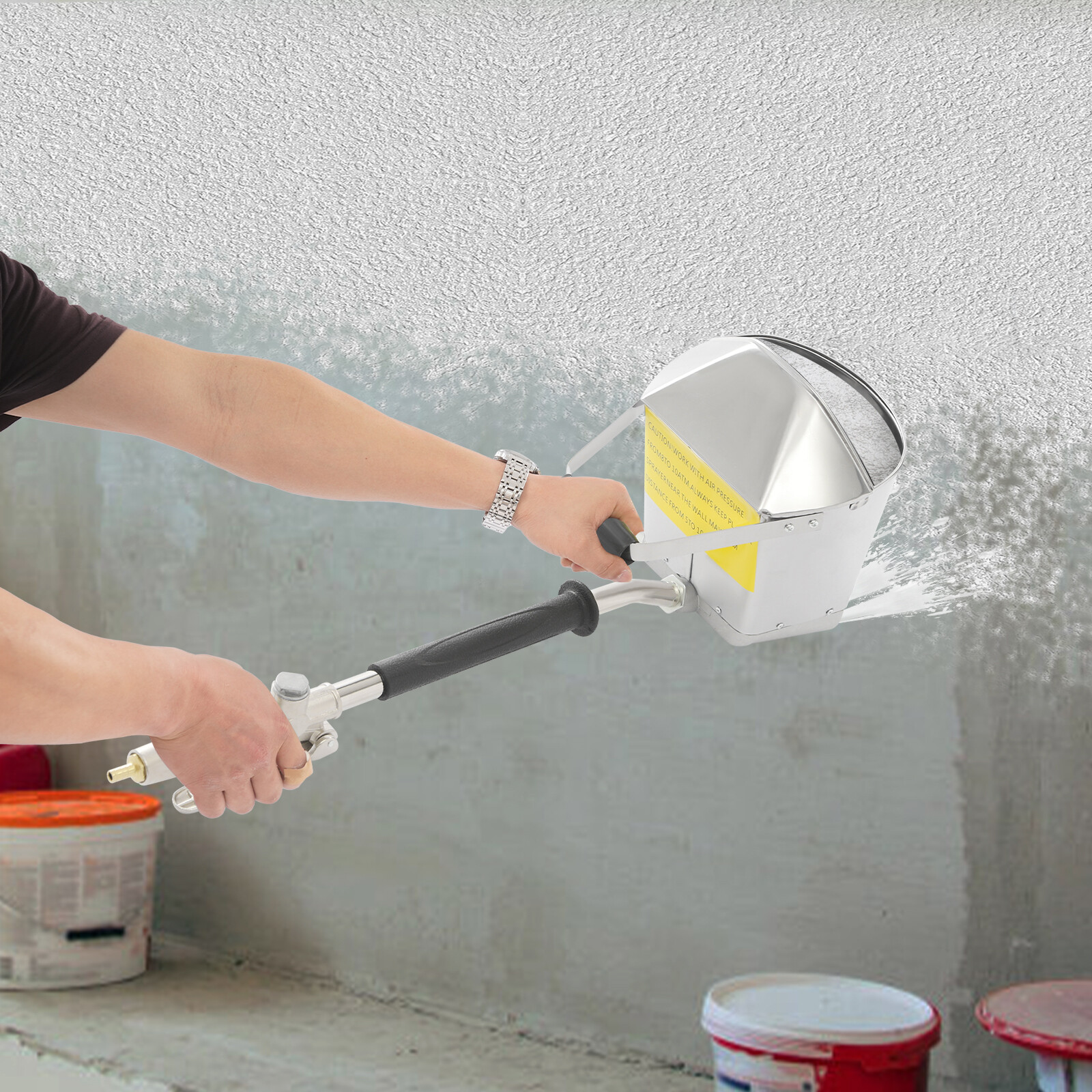 Cement Stucco Sprayer Stucco Cement Texture Spraying Hopper 4L/0.88 Gallon 2600w