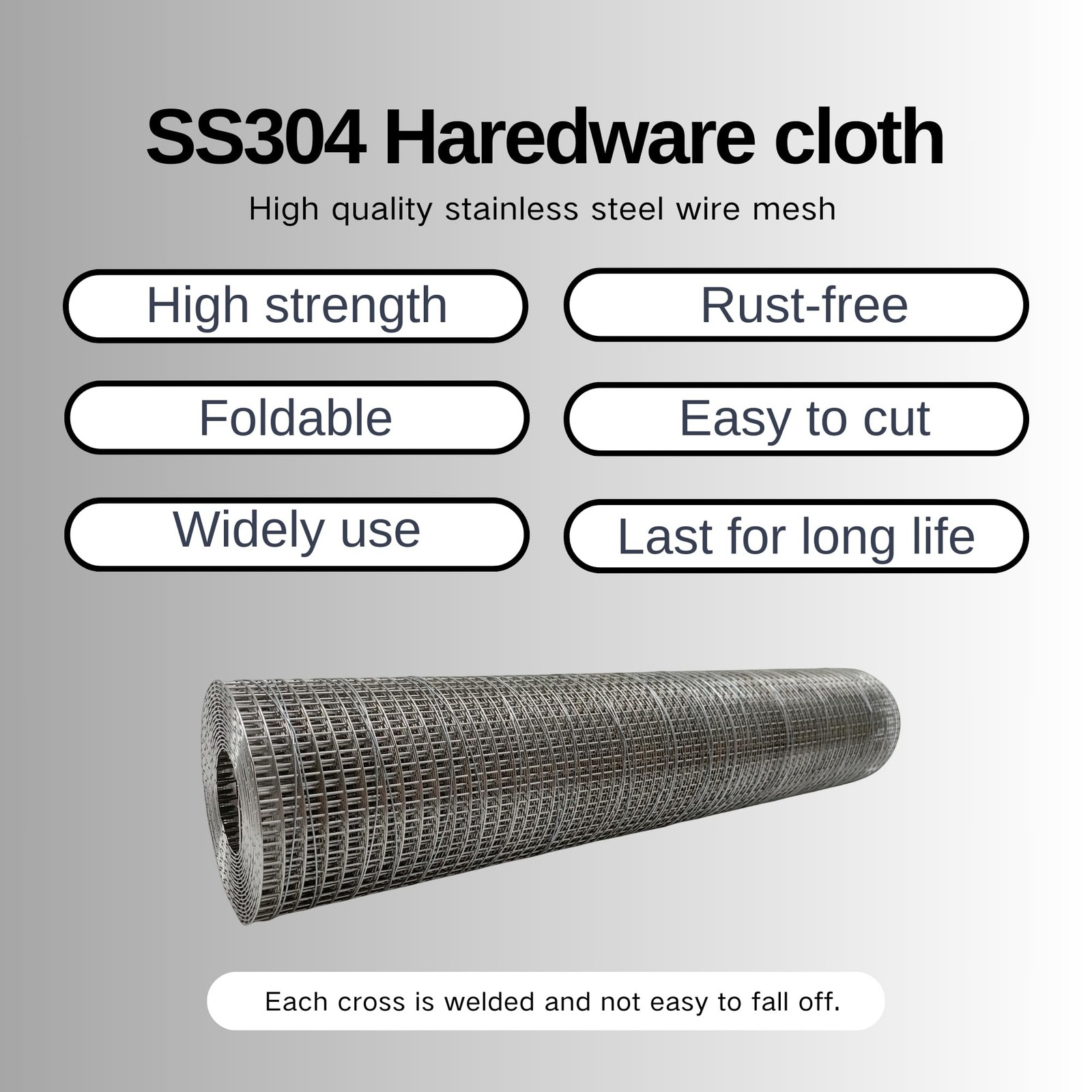 SS304 Stainless Steel 1/4 Hardware Cloth，Stainless Wire Mesh Metal