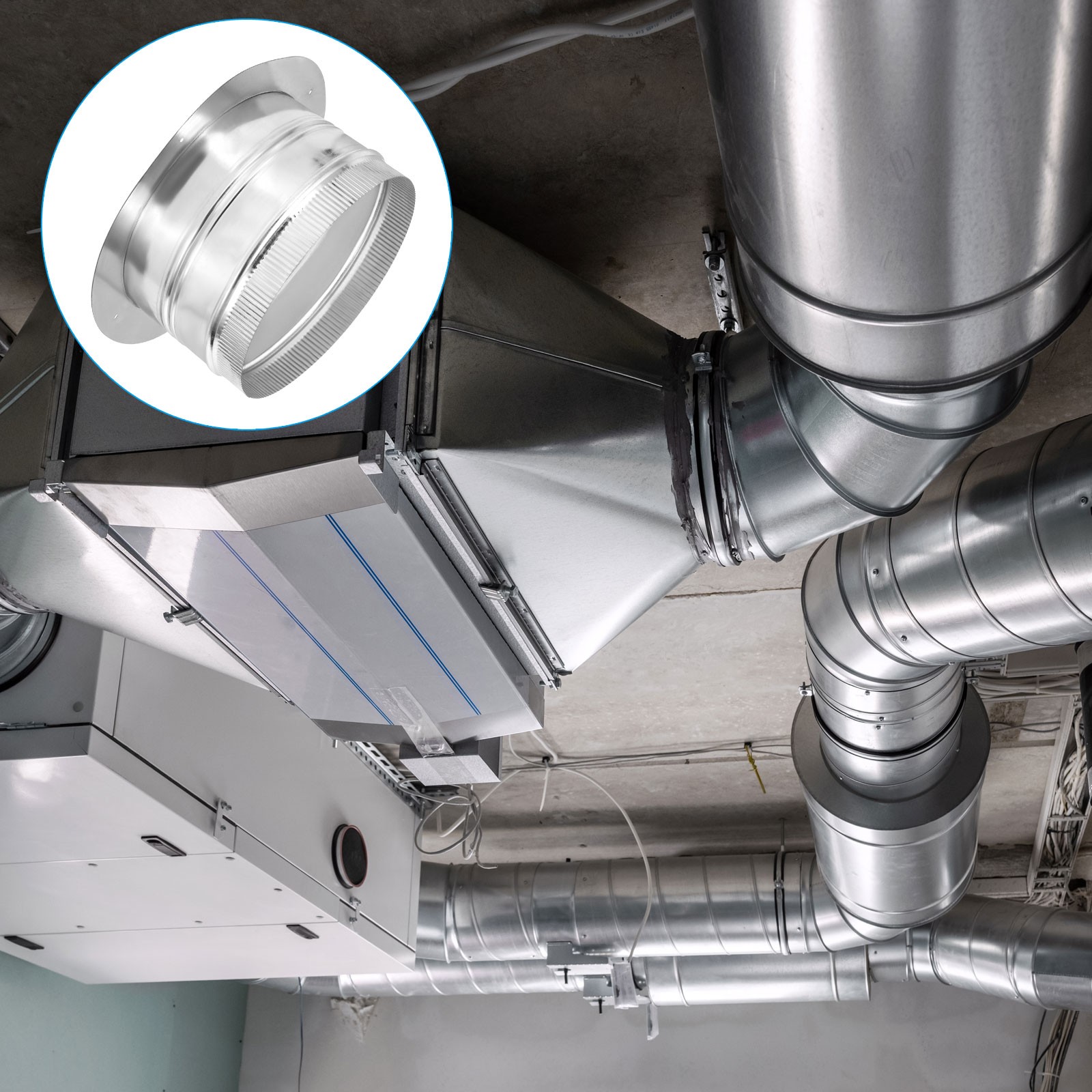 10 Inch Galvanized Steel Round Duct Collar Duct Connector Flange Pipe Collar