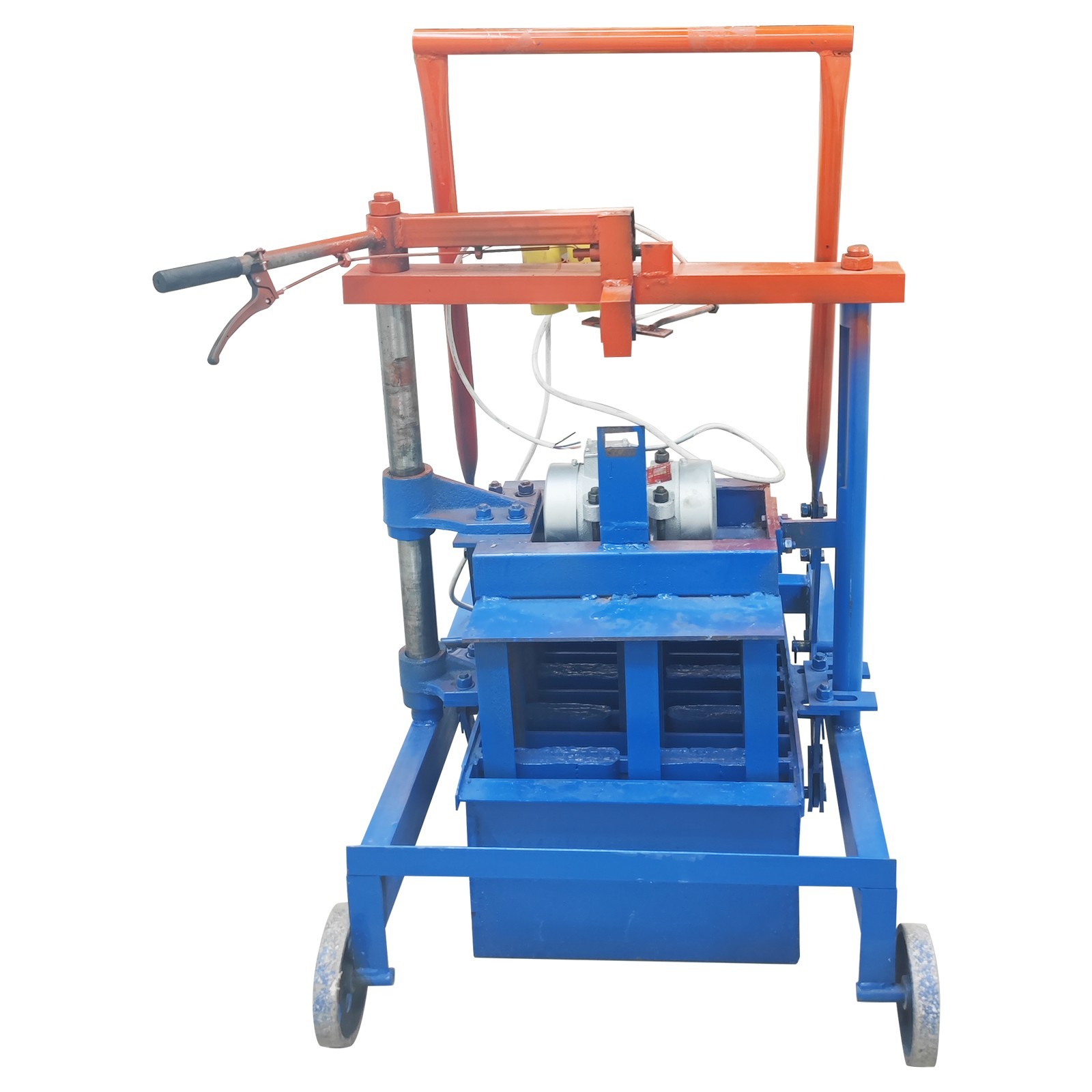 Hand-propelled Hollow Soil Block Brick Molding Machine 220V 4 Bricks/Time 550W*2