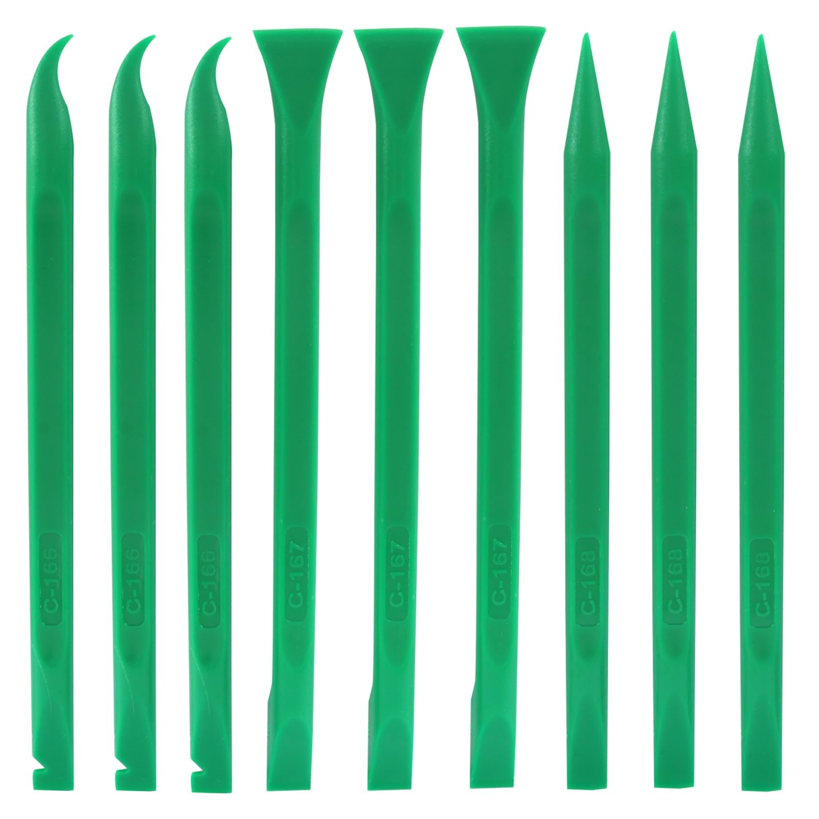 ZOCCVI Plastic Scraper Tool, Green, 9 Pieces Green