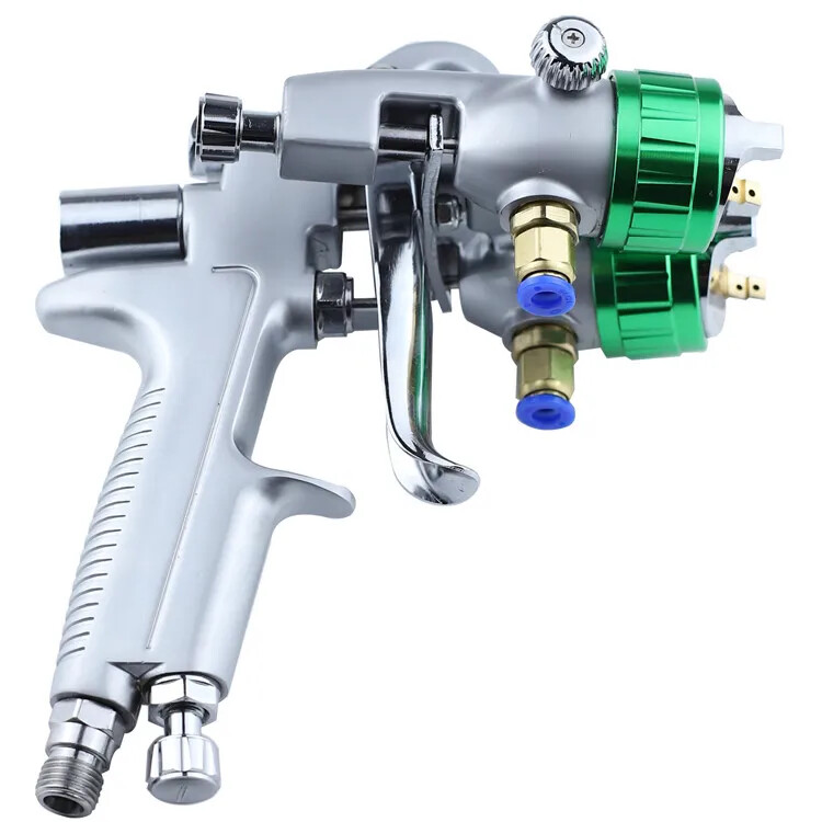 New Double Nozzle Spray Gun Dual Head Paint Sprayer Air Powered Spraying Tools