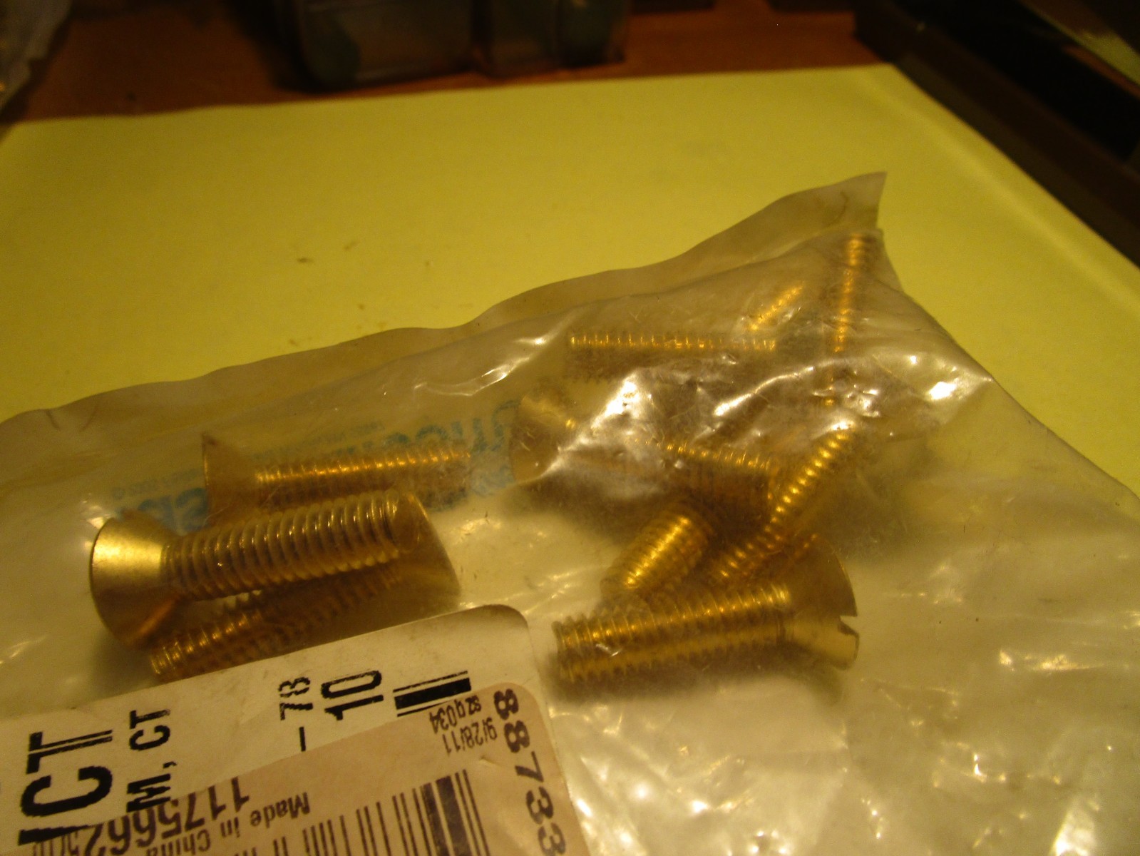 5/16″-18 x 1-1/4″ Slotted Drive Flat Head Brass Machine Screw QTY 10