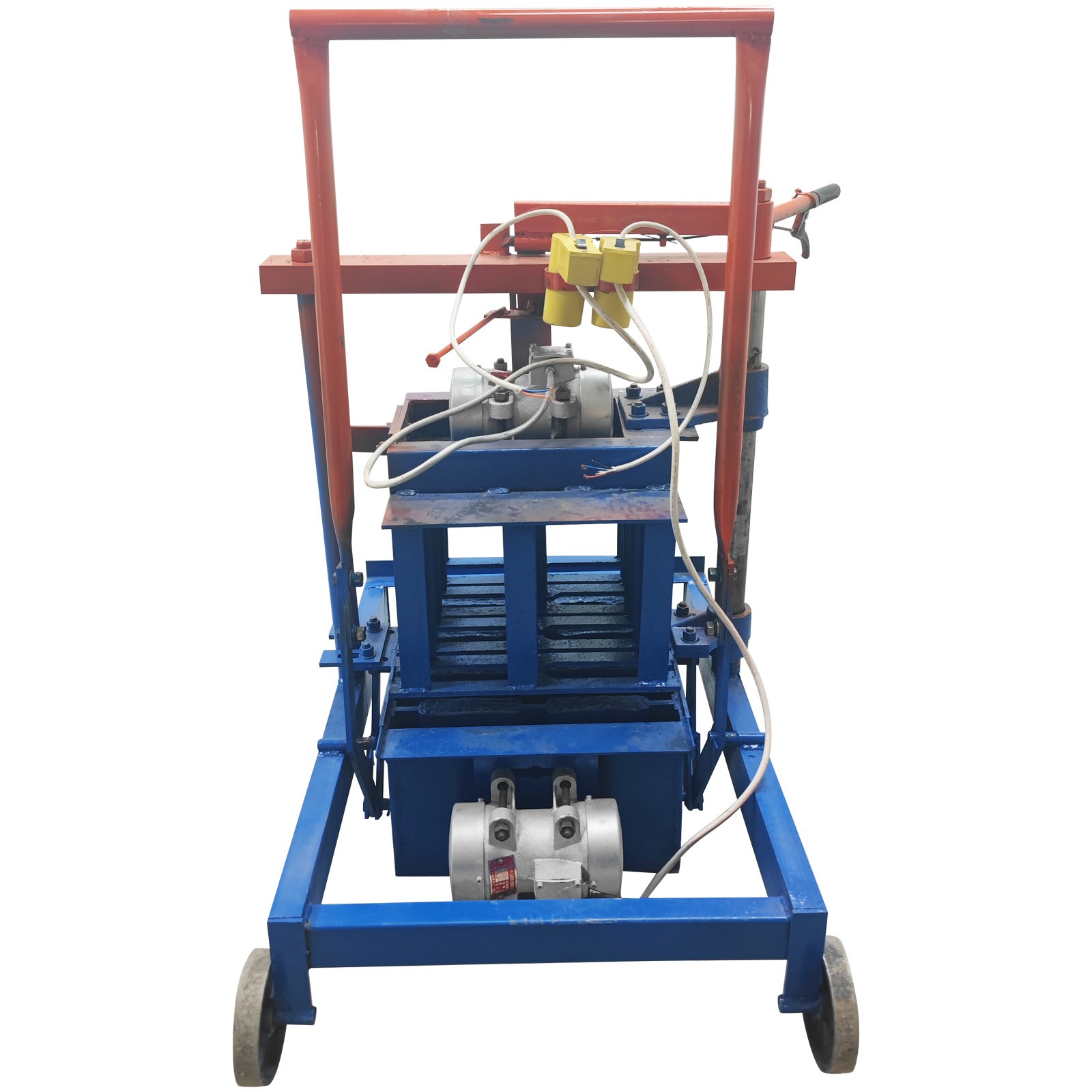 H4-hole mold Hand-propelled Hollow Soil Block Brick Molding Machine 220V 550W