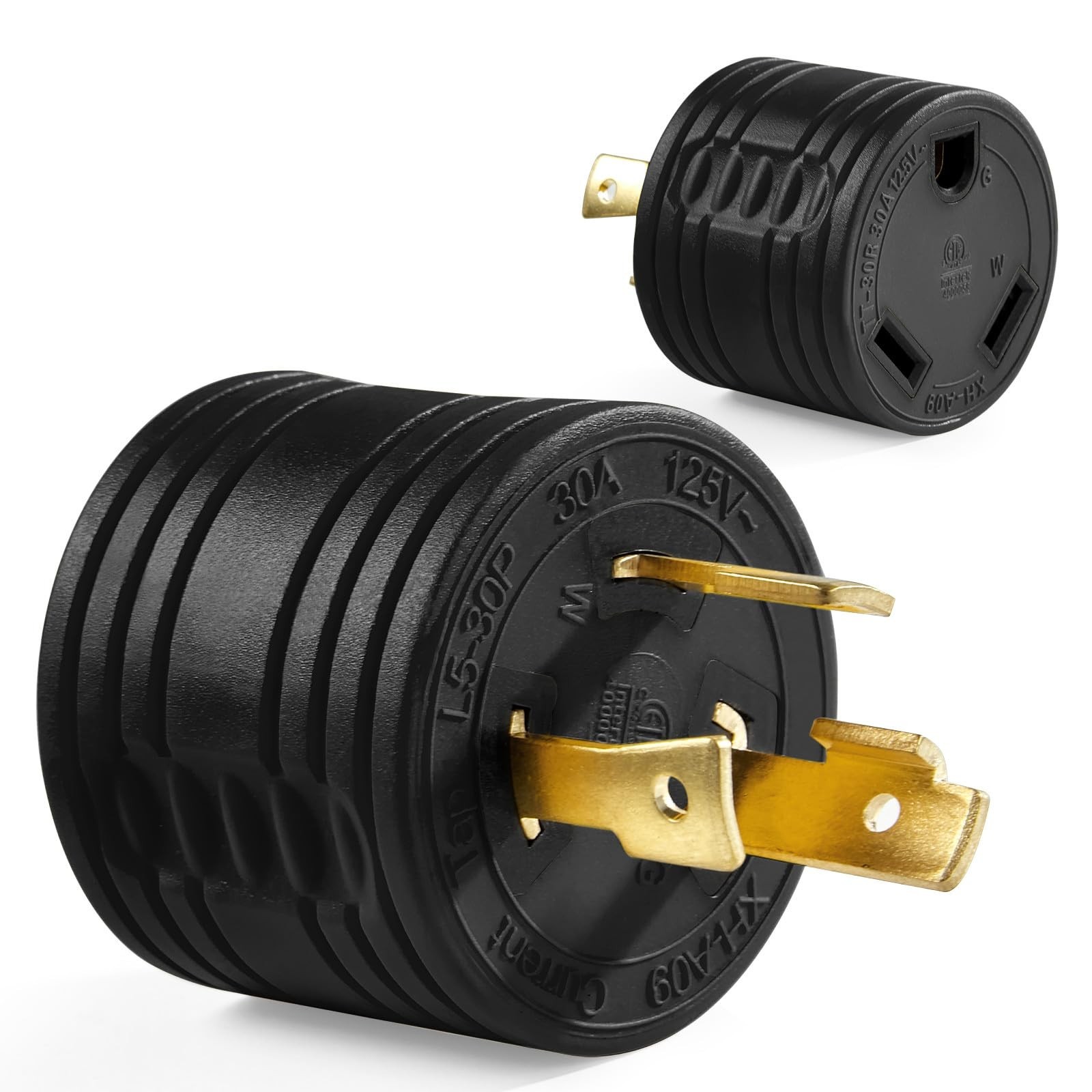 NEMA L5-30P to TT-30R 30 Amp RV Generator Adapter, 3 Prong 30A L5-30P Locking…