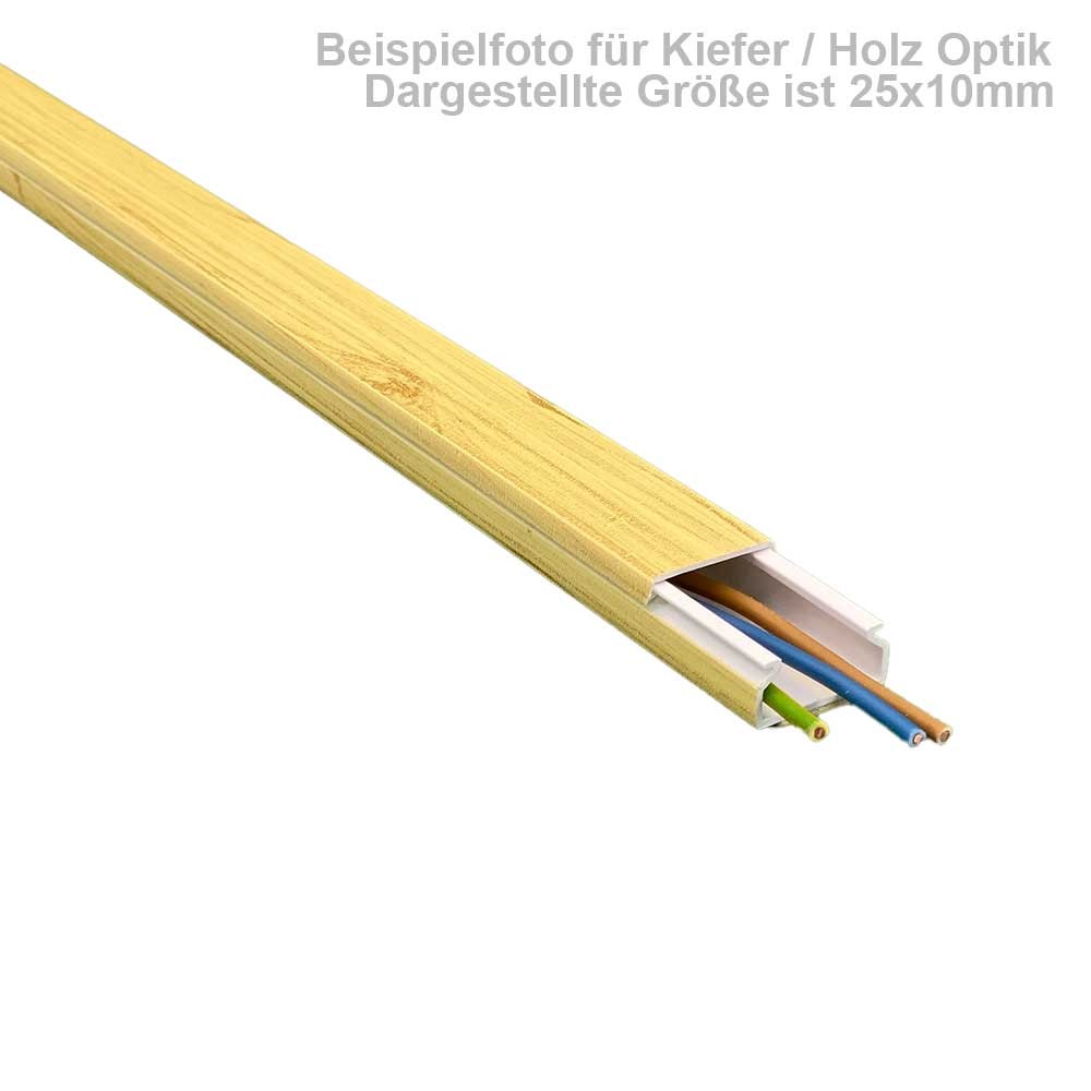60x40mm Cable Duct Wood Effect Pine / Spruce with Lid 1m Length Drilling