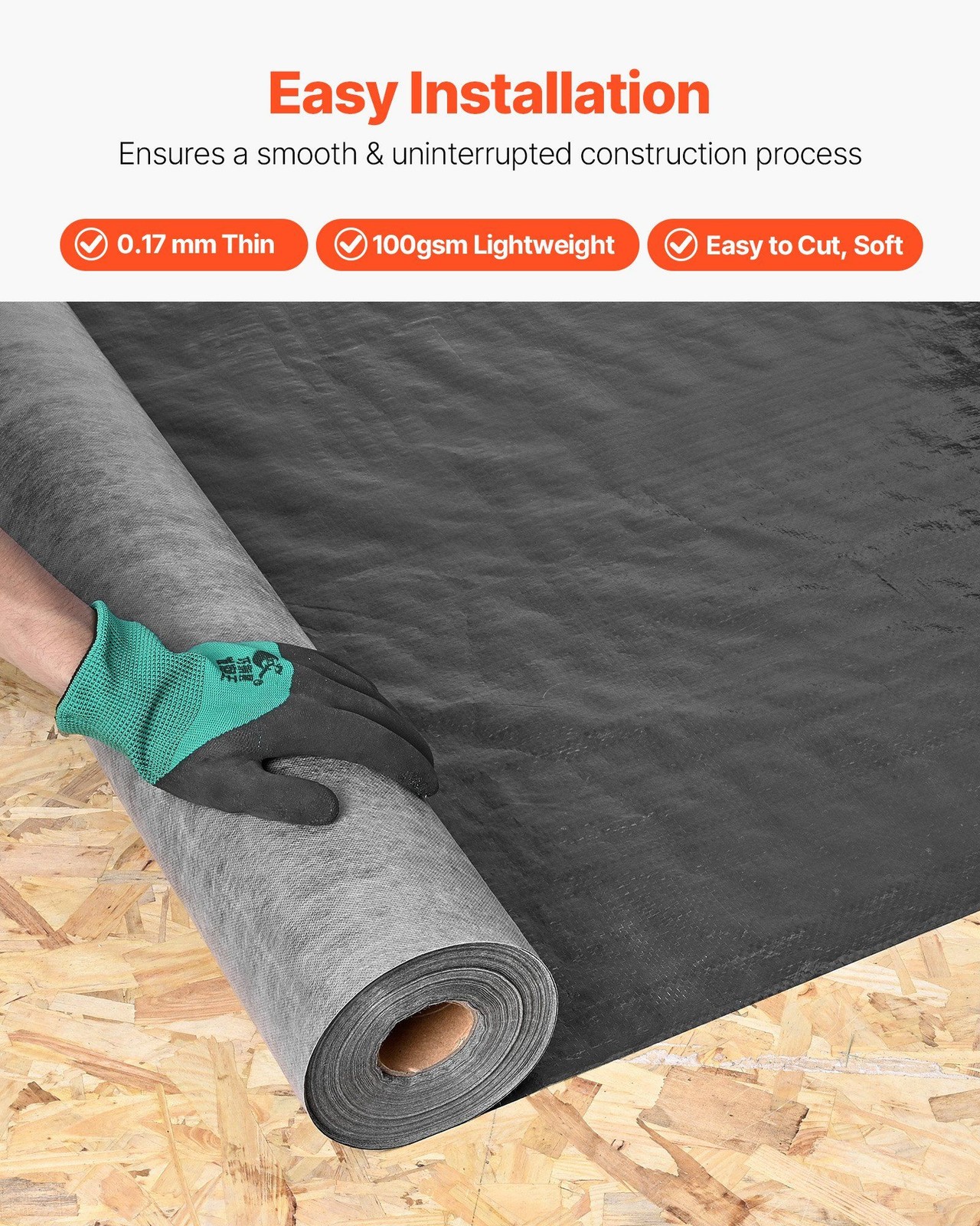 4x250ft 0.17mm Heavy Duty Tear-Resistant Plastic Sheeting Black Vapor Barrier