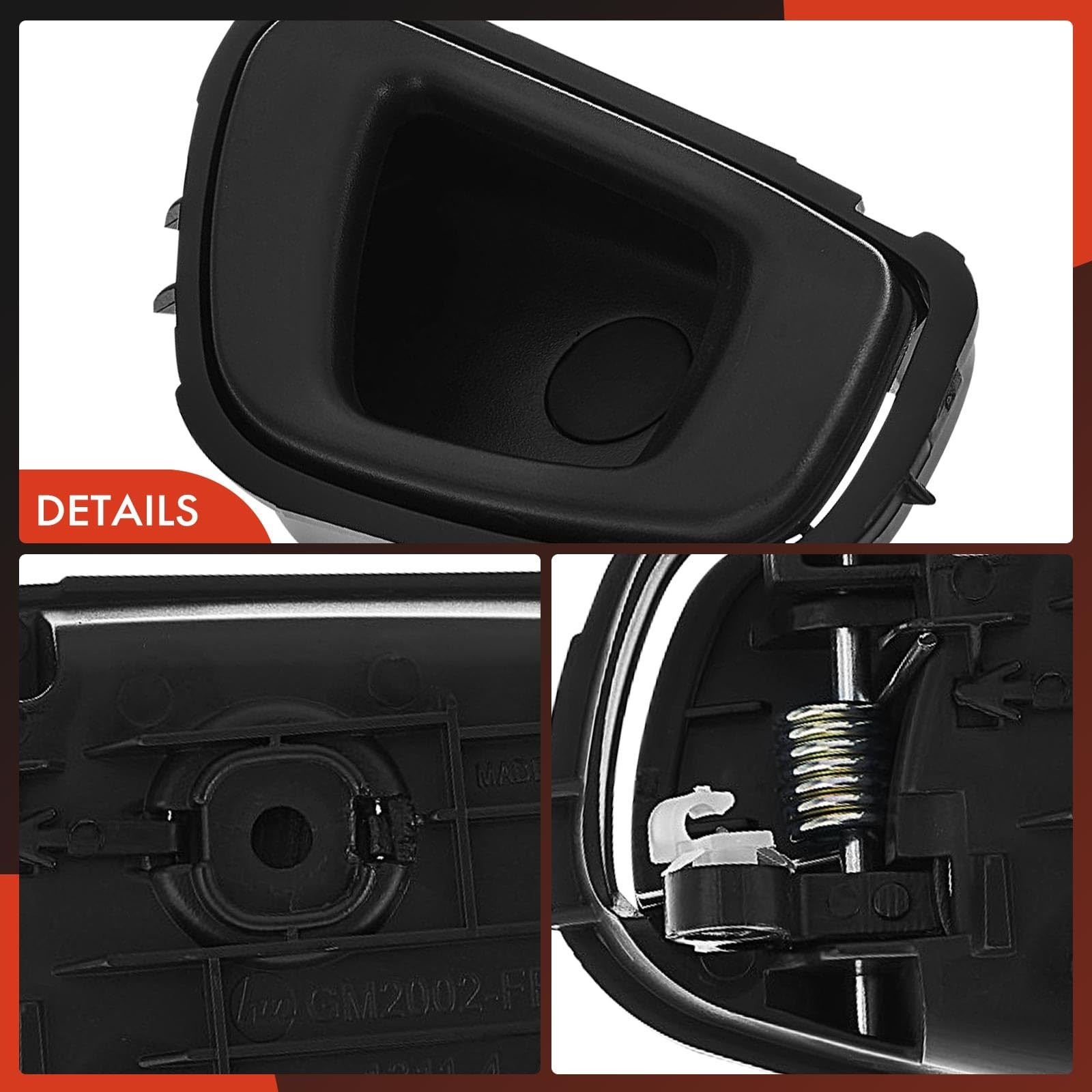 4-PC Textured Black Interior Door Handles for Spark 2013-2015 Spark EV 2014-2016