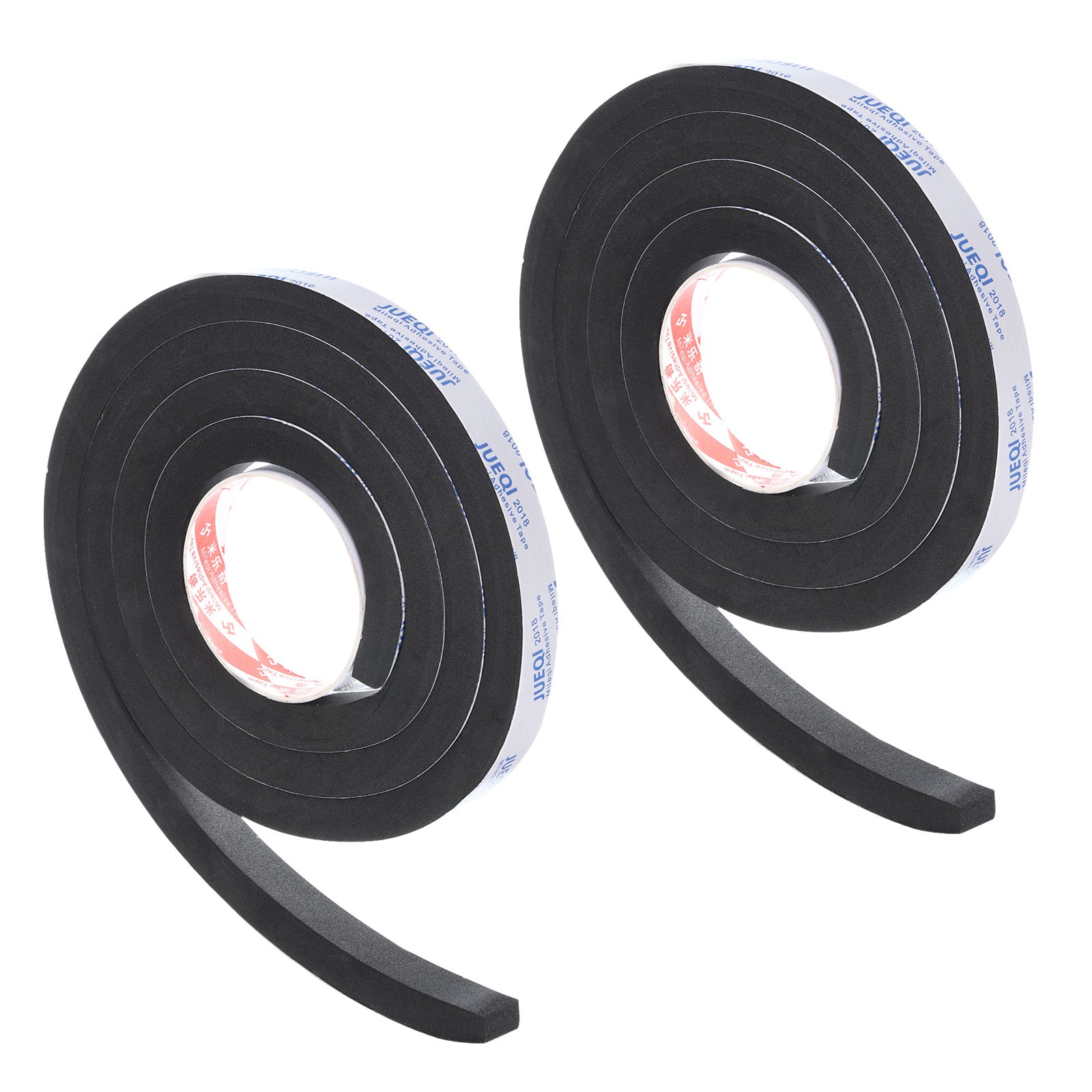 2 Roll 3/8″W x 5/8″T x 6.6Ft Self-Adhesive EVA Insulation Foam Tape, Black