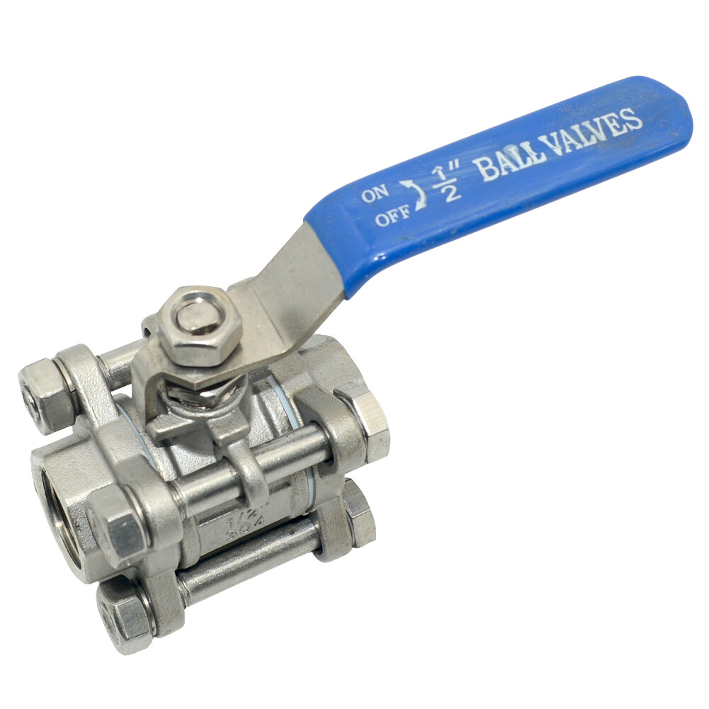 1/2″ 3/4″ 1″ 2” 3PCS Full Port Ball Valve NPT Threaded Plumbing stainless steel
