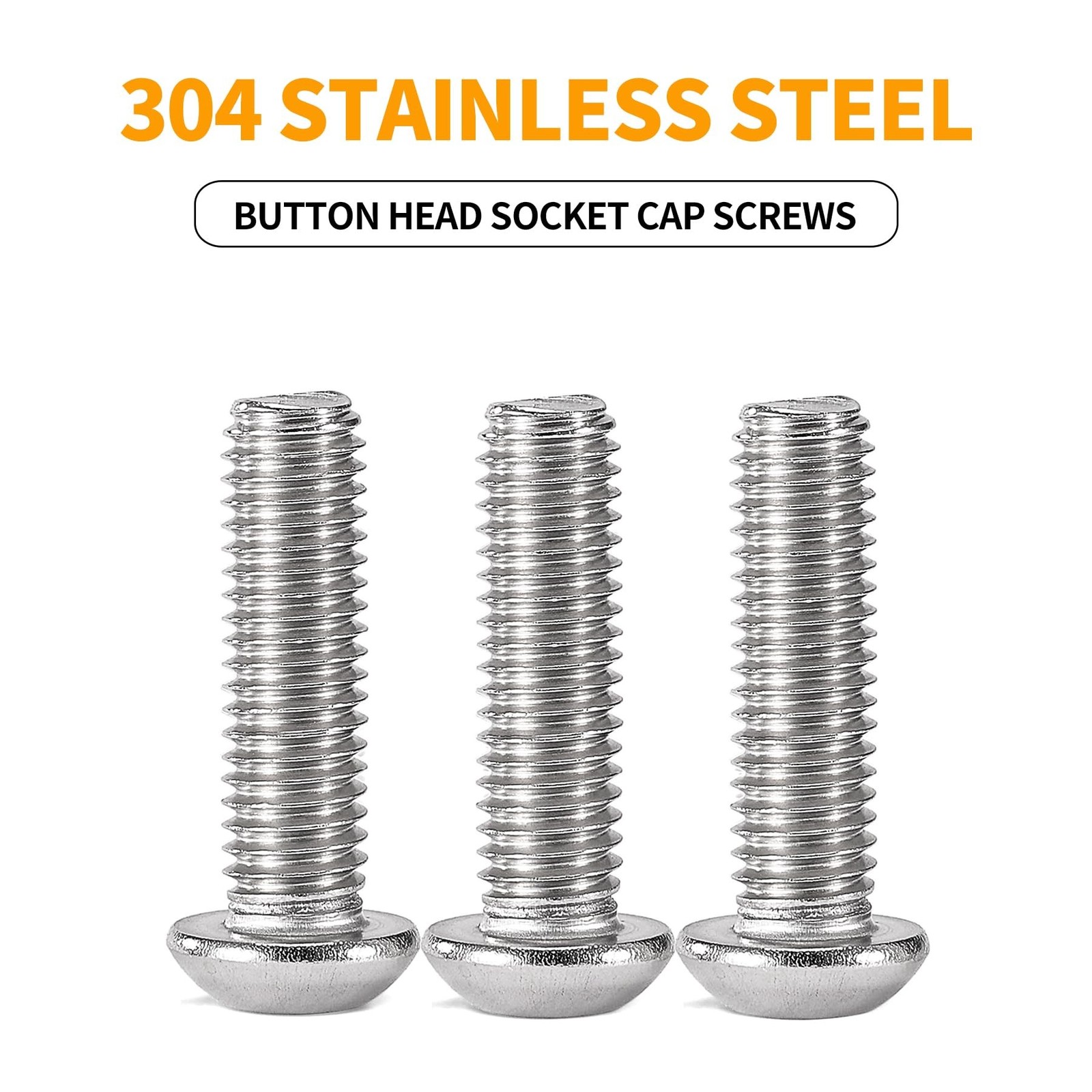 M6 x 20mm 25mm 30mm 35mm 40mm Button Head Socket Cap Screws Bolts, Stainless …