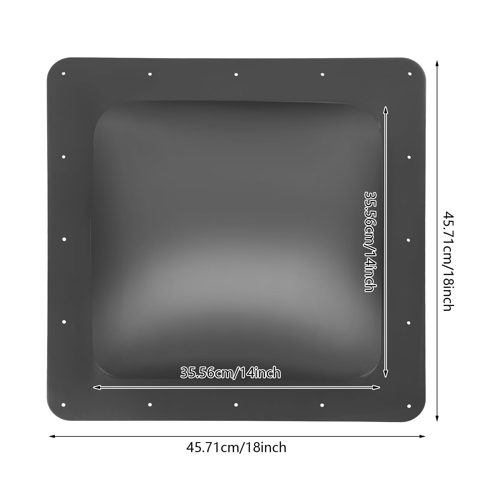 RV Skylight Replacement Trailer Roof Vent Window Universal 18×18 Inch Black
