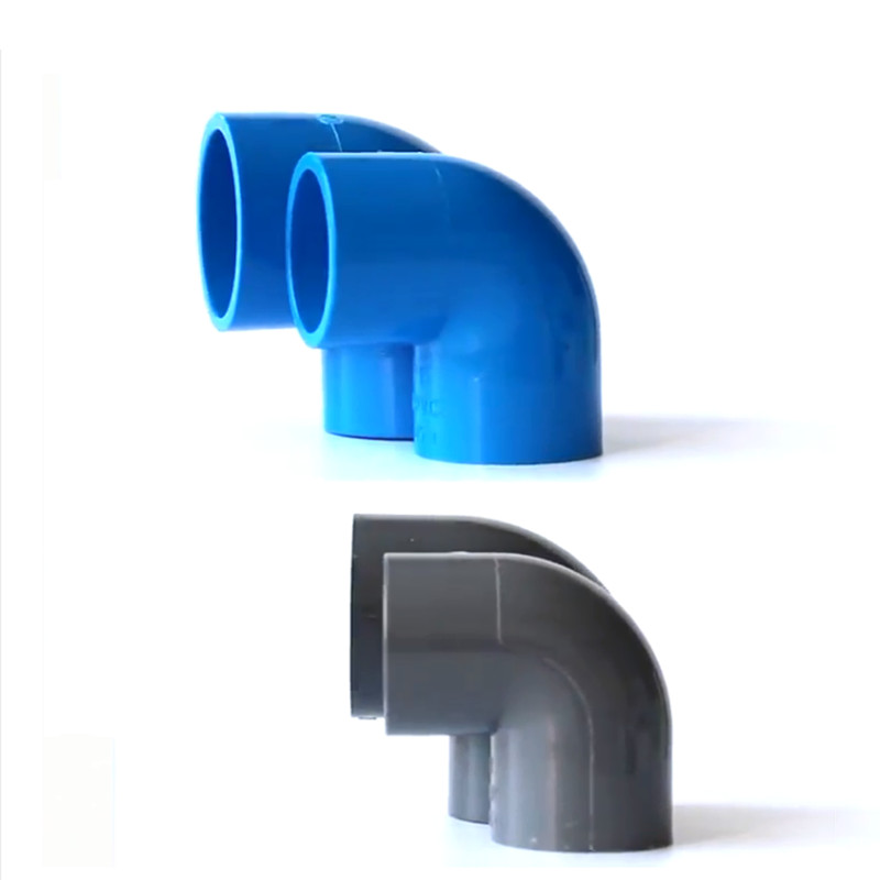 PVC Pipe Coupling Connector 90 Degree Elbow White Blue Grey Inner Dia 16~200mm