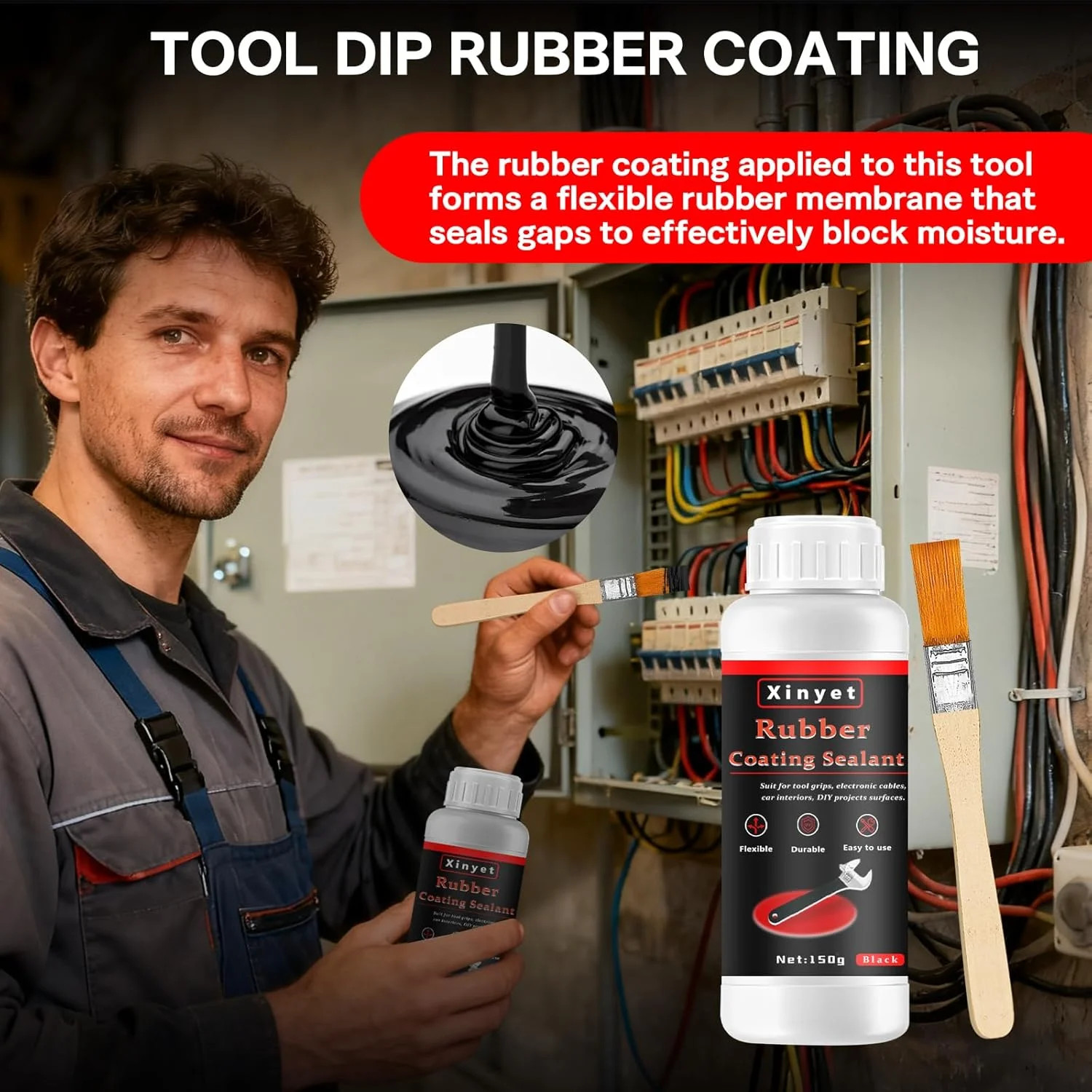 150Ml Tool Dip Rubber Coating, Rubber Dip for Tools, Waterproof, Flexible Peelab