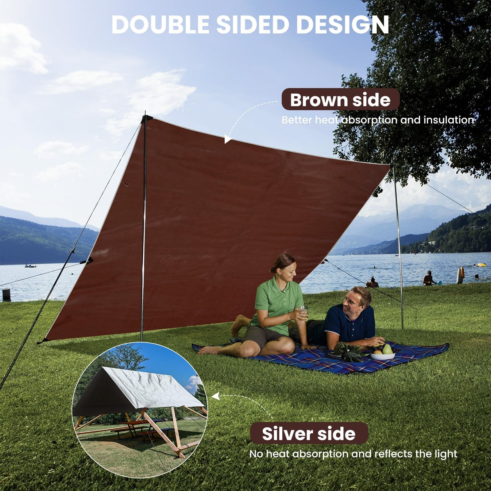 Sunvigor Tarp Waterproof 16x20Ft, Heavy Duty Tarp Cover Extra Thick 14 Mil Te…
