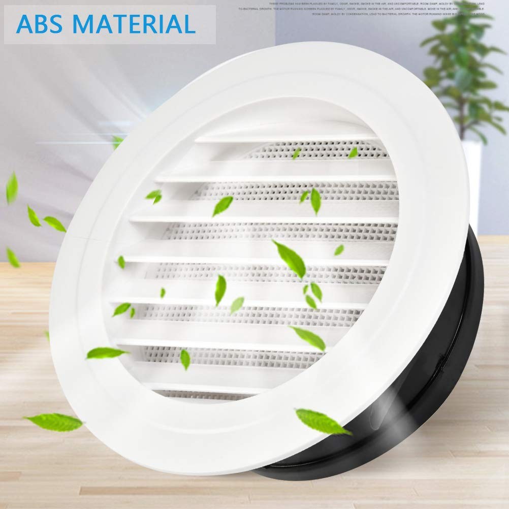 FOCCTS Air Vents Louver 8 Inch, ABS Round Vent Grille Cover White 8”