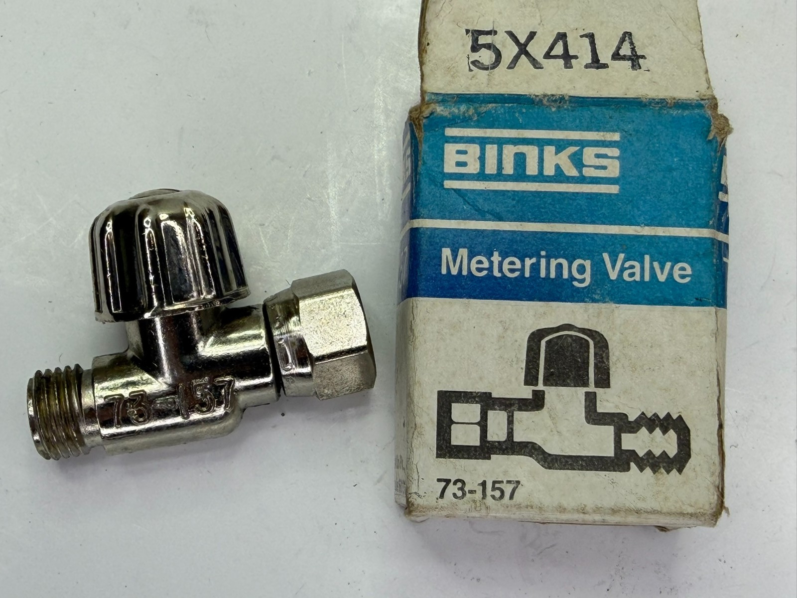Binks 73-157 Metering Valve for Spray Guns 1/4″ NPS(F) X 1/4″ NPS(M) Cheater NOS