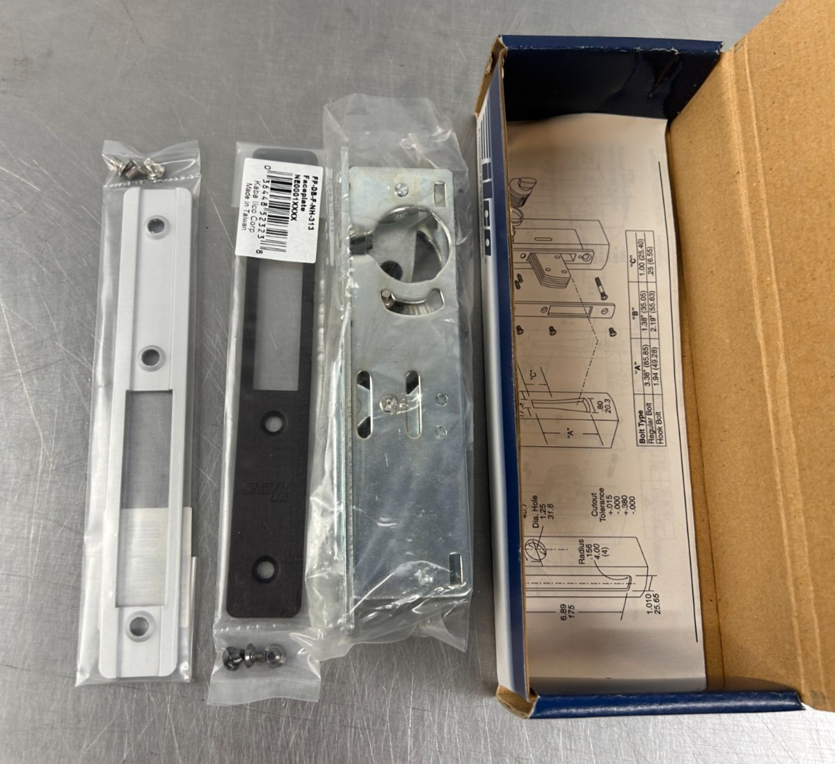 Ilco Deadbolt & Strike Plate 185 F 3NH 628/313 New Heavy Duty