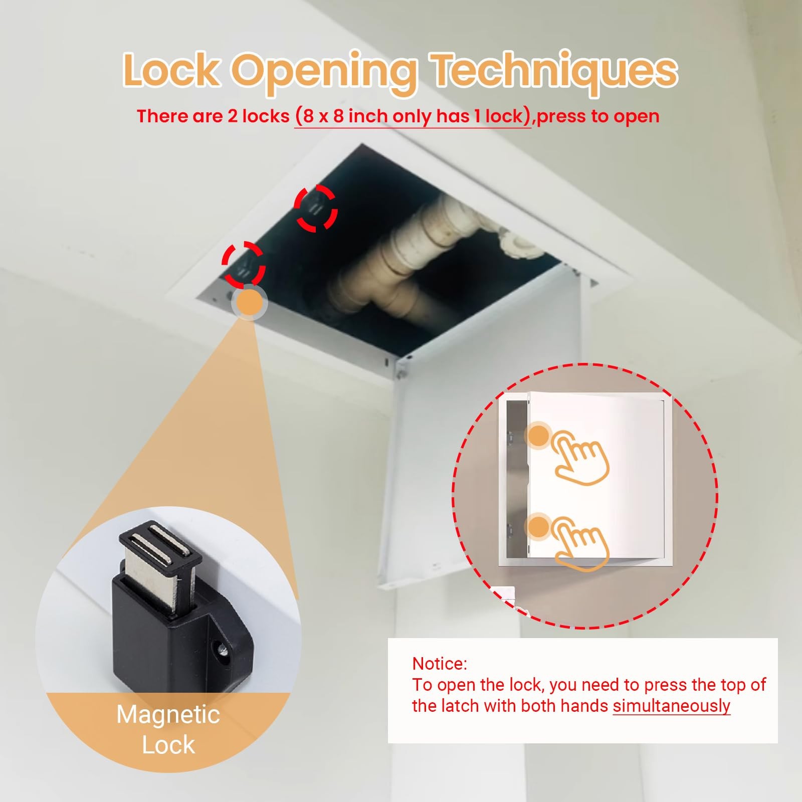 8×8 Inch White Aluminum Alloy Access Doors Panel Drywall Wall Ceiling Repair