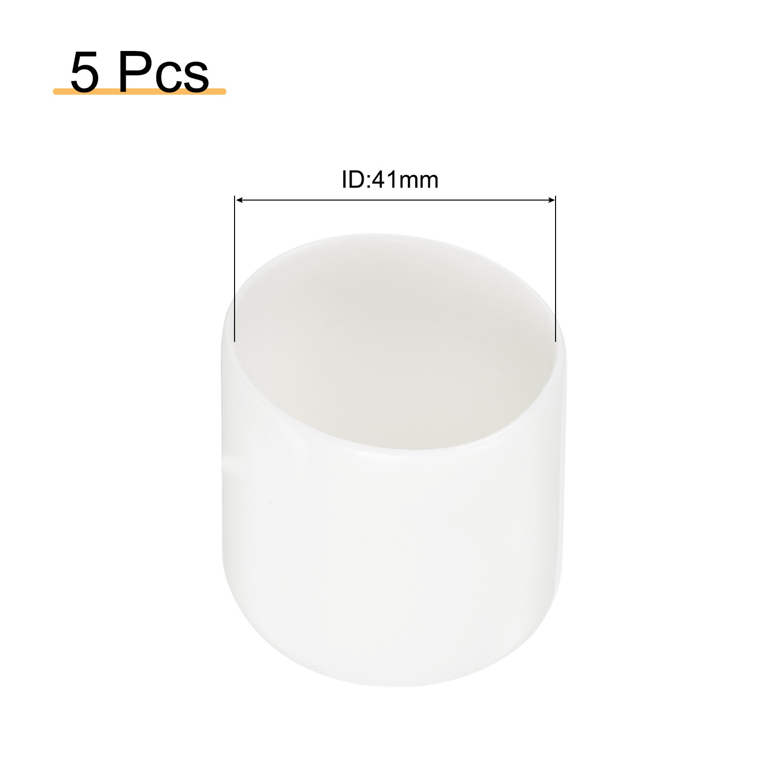 5Pcs White 41mm Rubber End Caps Round Vinyl Plug Insert Rubber Flexible