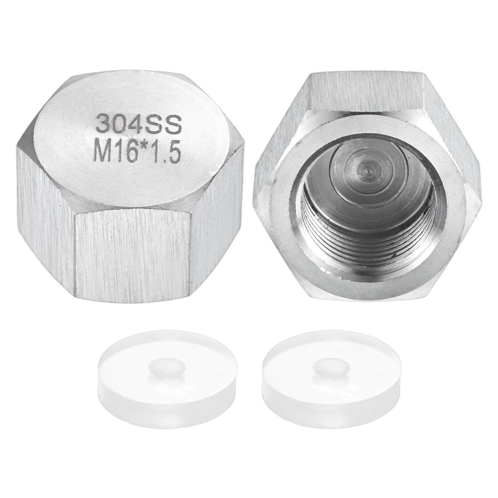 2-Pack Hex End Cap, M16*1.5 m Female Thread Pipe Fitting