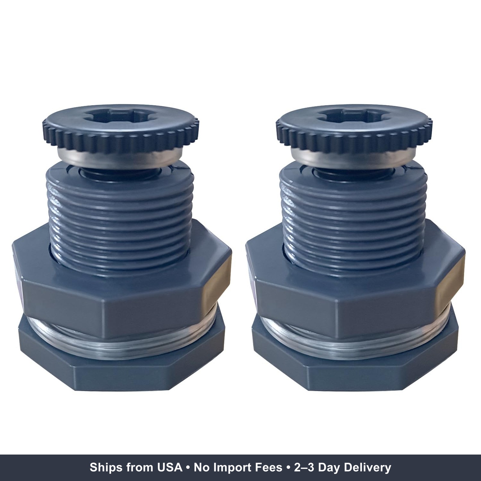NPT 1 PVC Bulkhead Fitting, Heavy-Duty Female Plastic Water Tank Connector Adapt