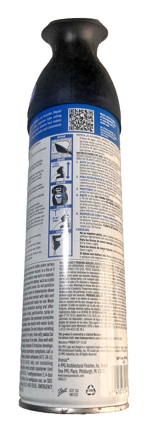 Homax Ceiling Texture-Pro Grade (Popcorn) Up To 6sq Feet House Coating Project