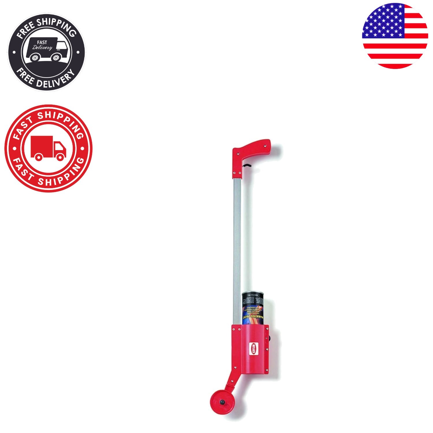 Durable Handheld Wheeled Marking Wand for Effortless Paint Application – 34 Inch