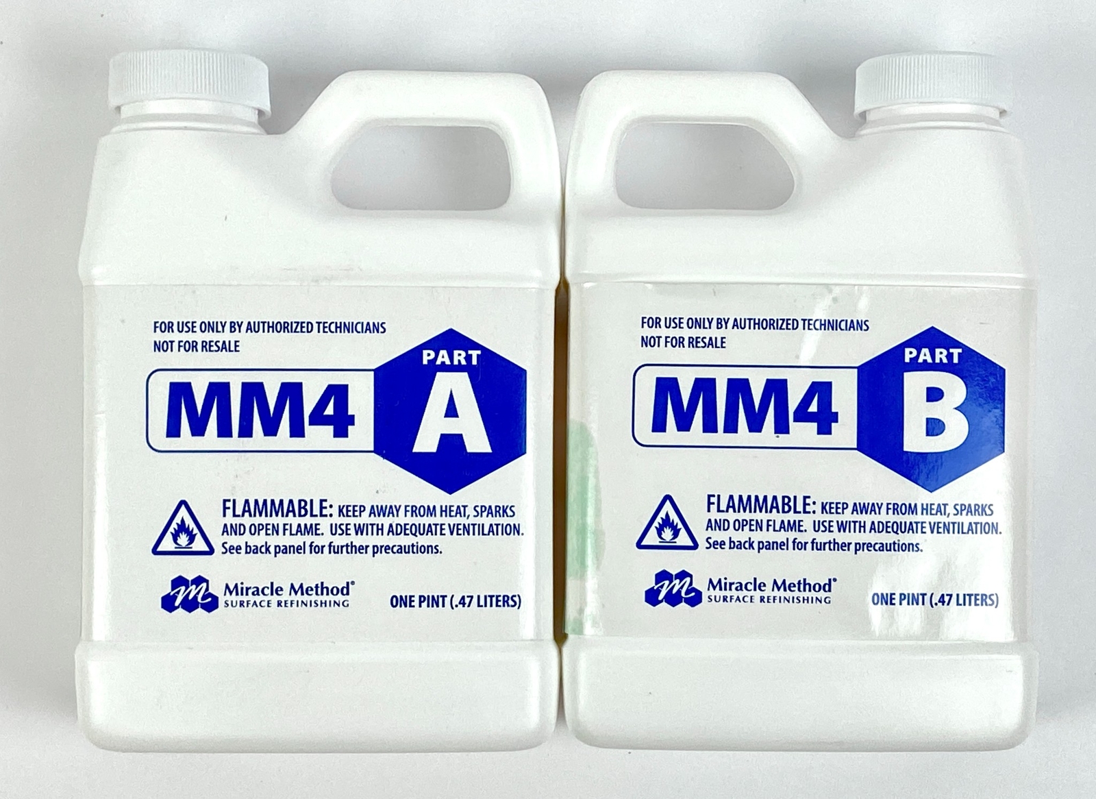 Miracle Method MM4 Part A and B Surface Refinishing Liquid 1 Pint Each