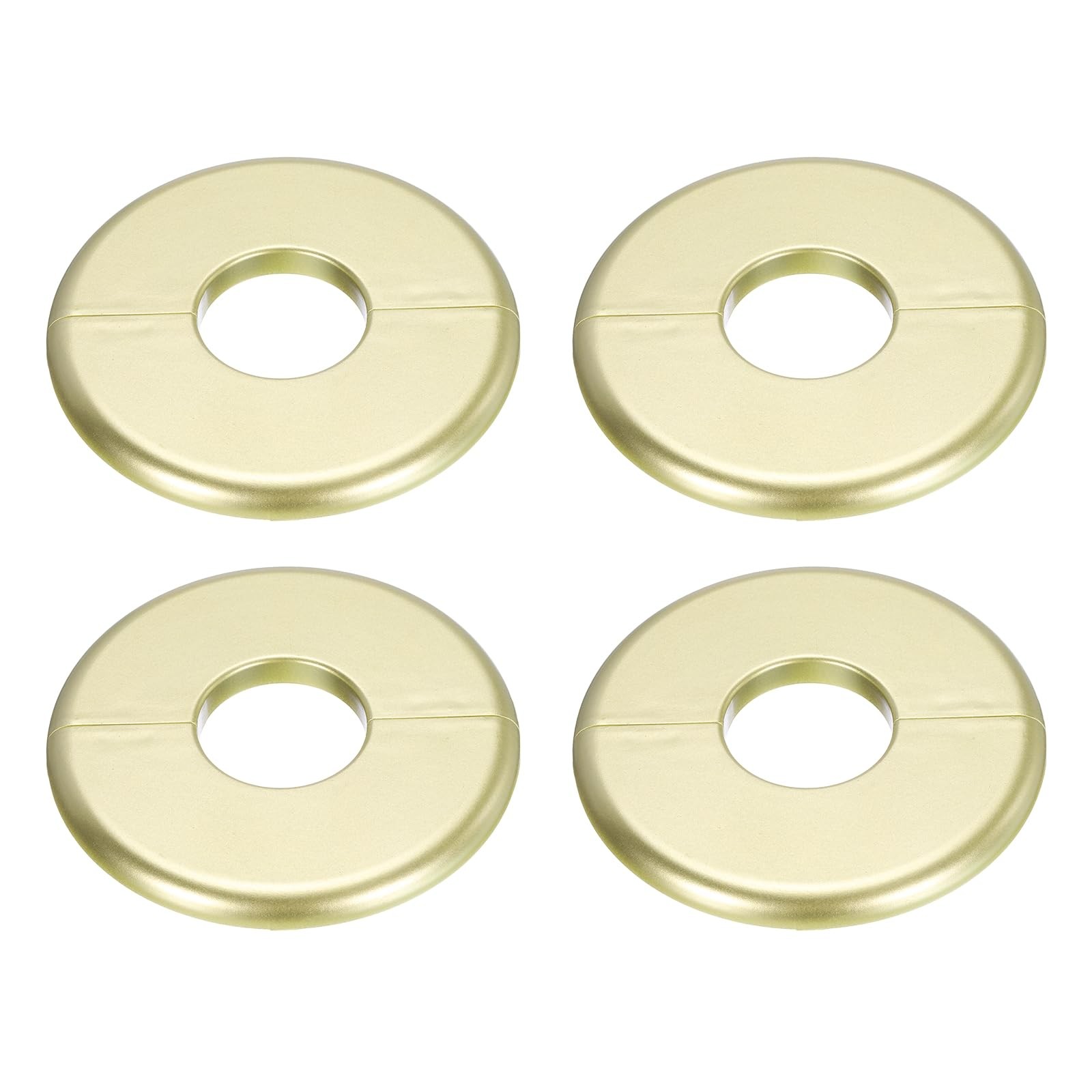 uxcell 4pcs Wall Split Flange 95mm / 3.7″ OD Escutcheon Plate ABS 33mm, Gold