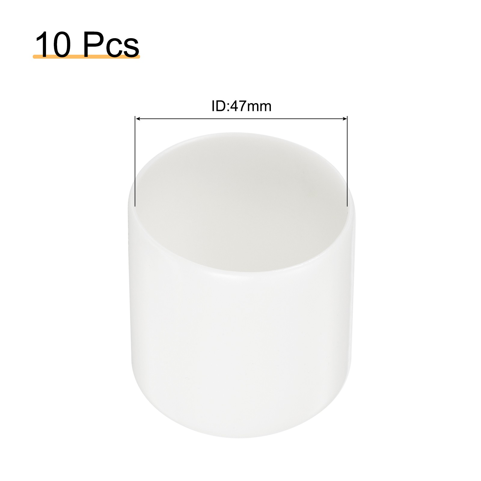 10Pcs White 47mm Rubber End Caps Round Vinyl Plug Insert Rubber Flexible