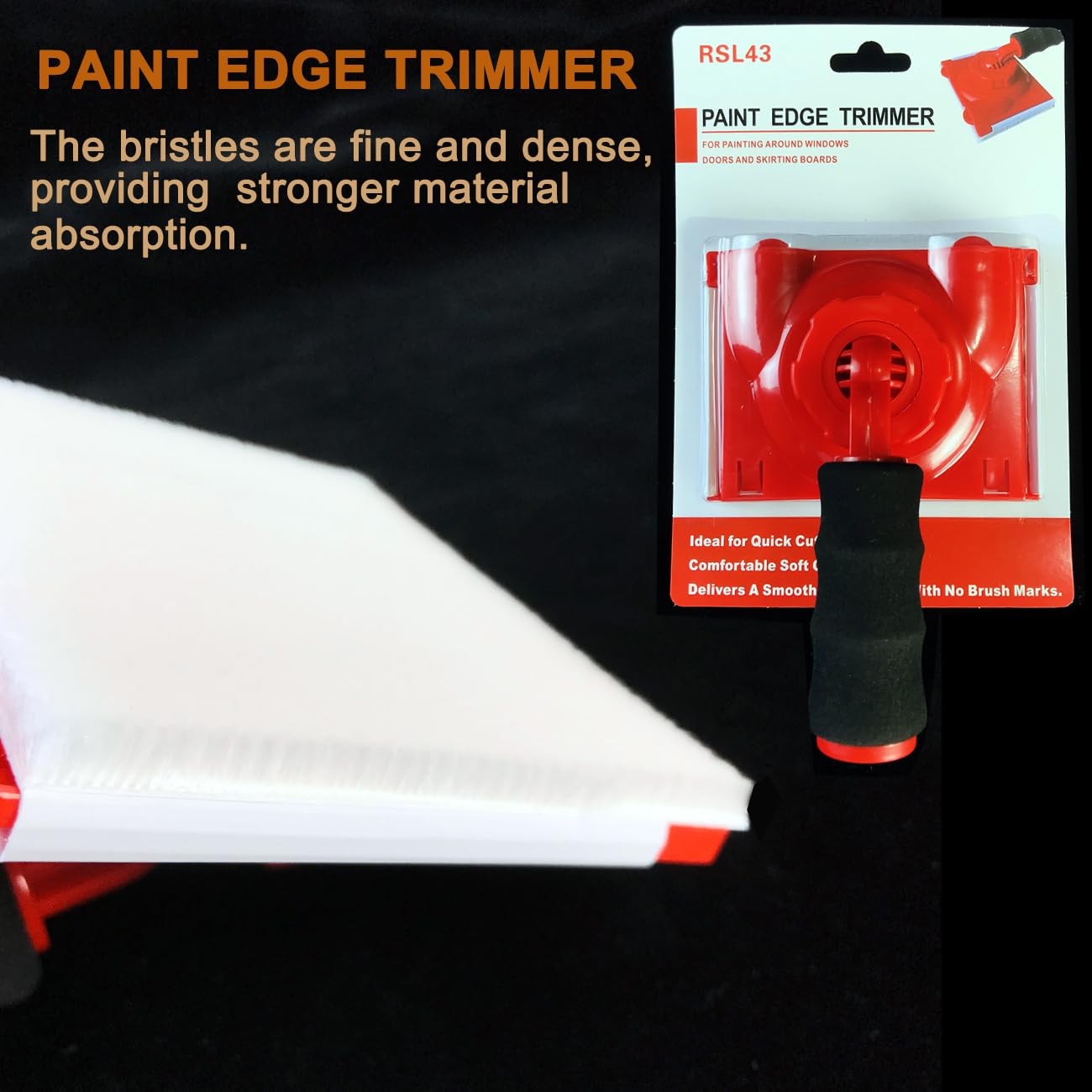 BANCOO RSL43 Paint Edge Trimmer Plus Two Replace Pads | Corner Medium, Red