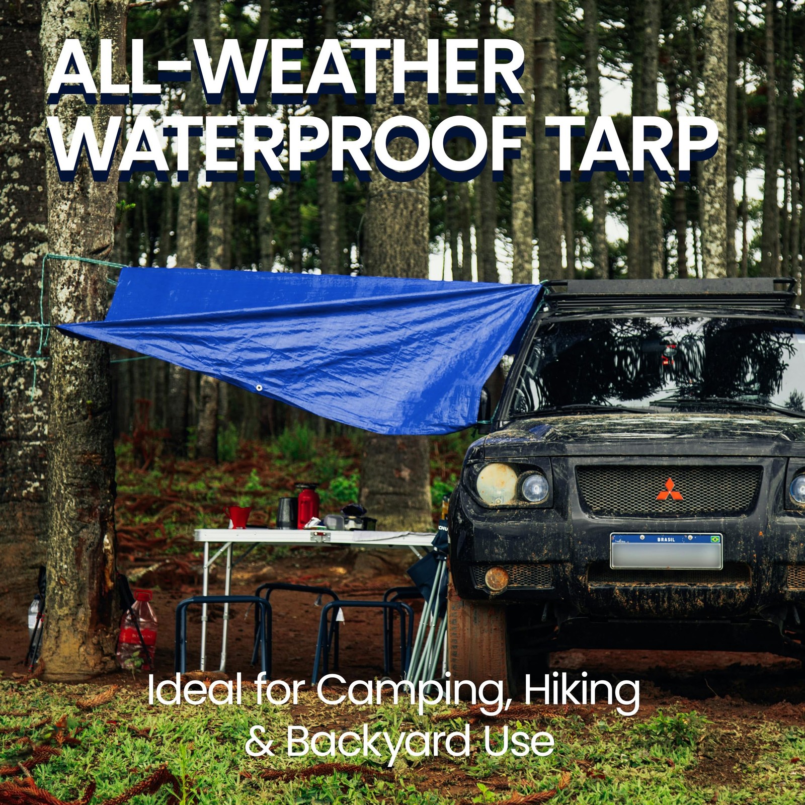 Waterproof Tarps 15 x 20 5-mil Thick Rain Covers Drop Cloths Camping Tarp Blue&#
