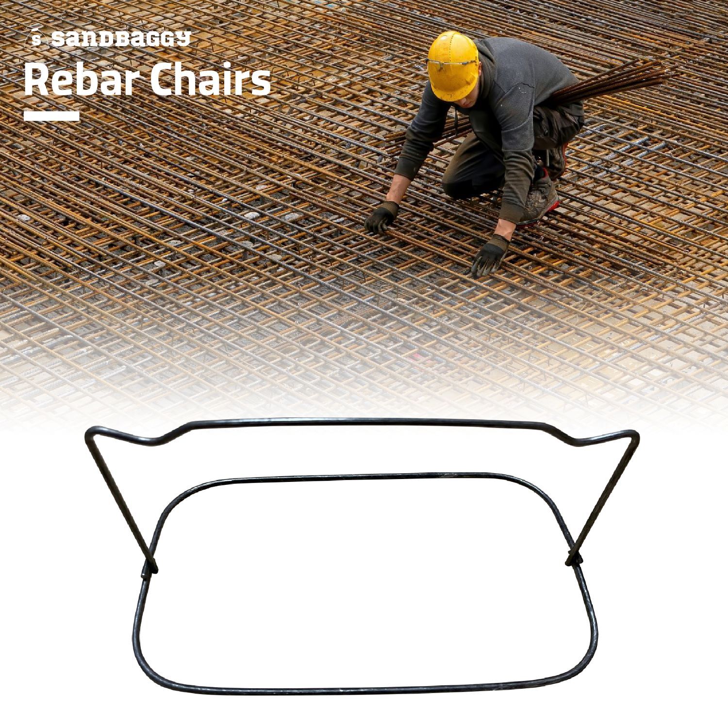Sandbaggy 3 inch Steel Rebar Chairs for Concrete Footings – Double Rod Capacity