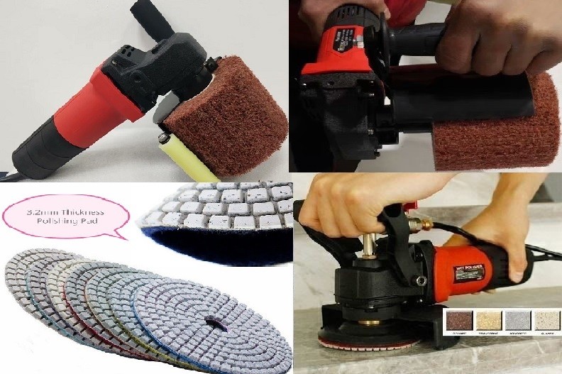 Wet Polisher Large Rolling Wheel Burnisher 2-In-1 Polishing Pad concrete metal