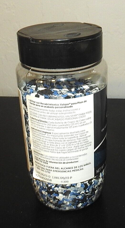 NEW 1- 10 oz pkg: Valspar Color Flakes Garage Floor Epoxy Coating BLUE MIX