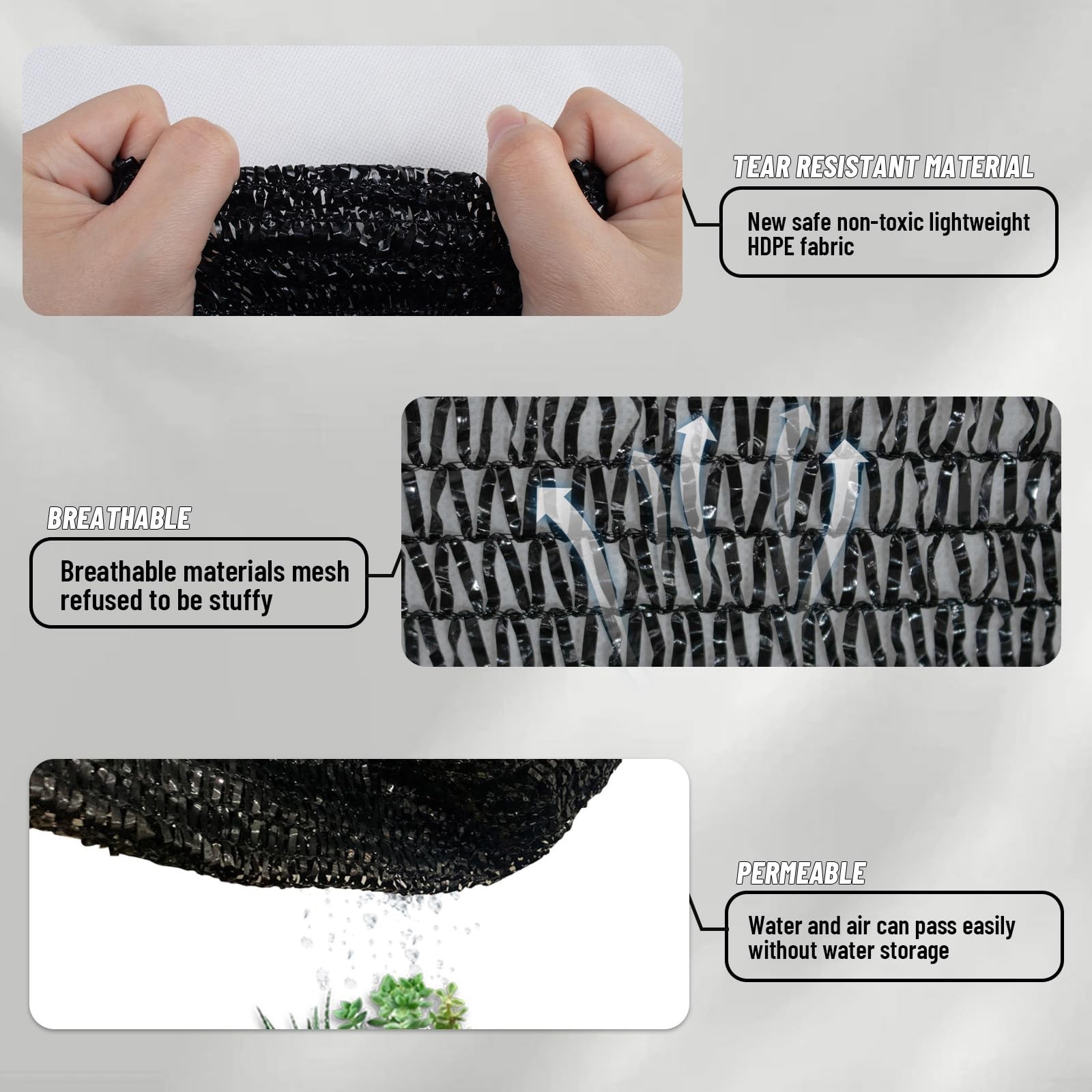 LOVE STORY 10x20FT 55% Black Shade Cloth Sun Shade Net with Grommets Sunblock…