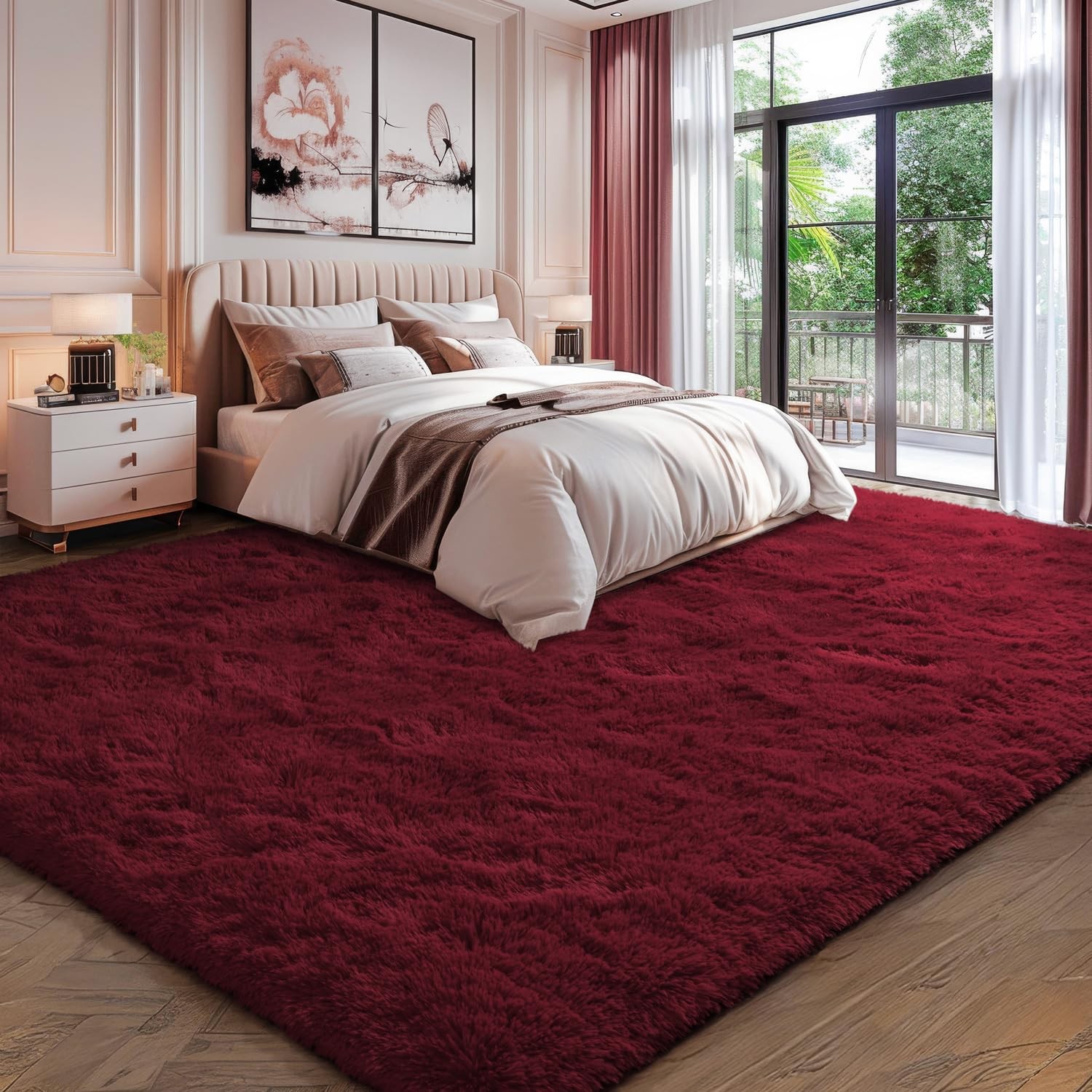 Evoionos Ultra Soft Area Rug For Bedroom 4X6 Machine Washable Fluffy Shag Rug