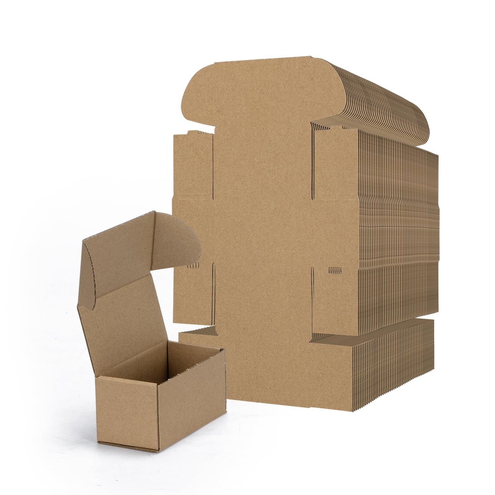 RLAVBL 4.6×2.2×2.2 Small Shipping Boxes Set of 100, Brown Corrugated Cardboar…