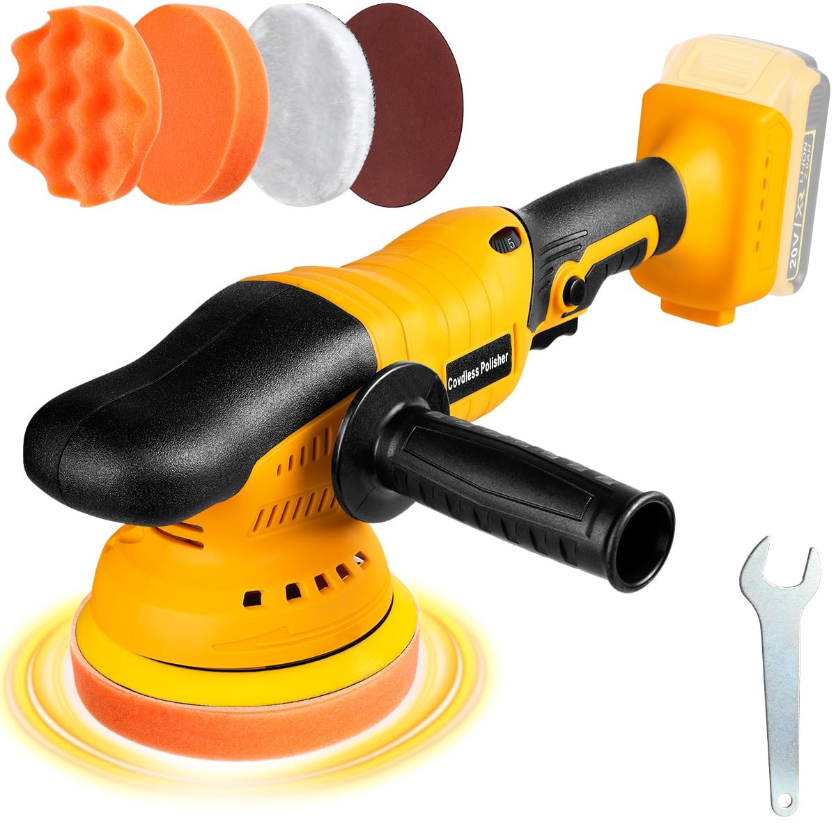 Cordless Buffer Polisher Kit for Dewalt 20V Battery(No Battery) Orbital Car P…