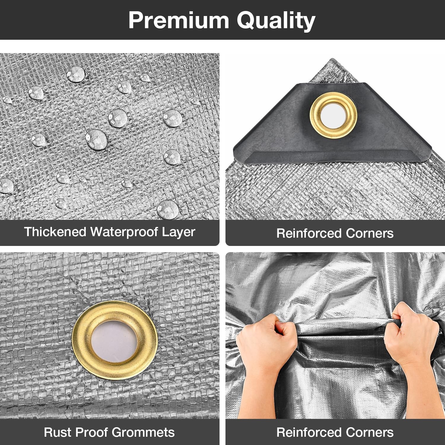 Tarp Waterproof 12 X 20 FT 16 Mil Heavy Duty Tarp Multipurpose Tarps Heavy Du…