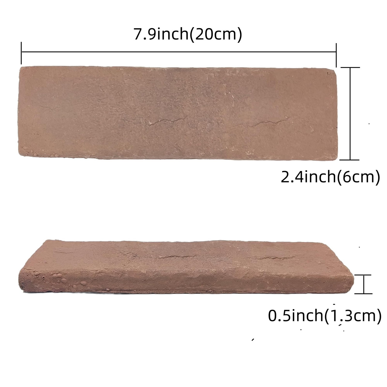 Jusmioke 20 Pcs Brown Thin Wall Brick Veneers, 2.4in x x 7.9in,
