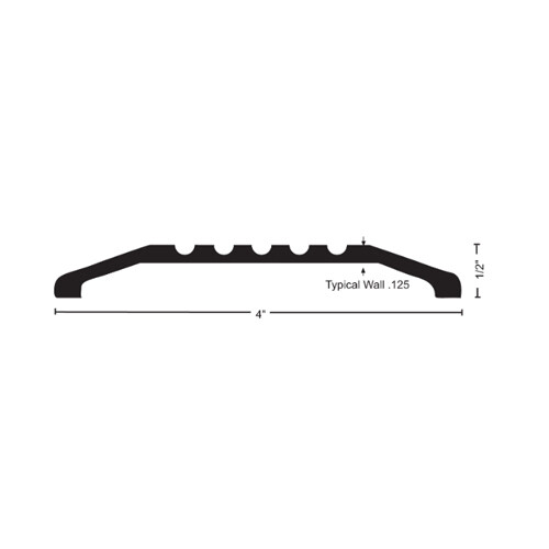 4″ x 1/2″ x 36″ Saddle Threshold Clear Anodized Aluminum Finish