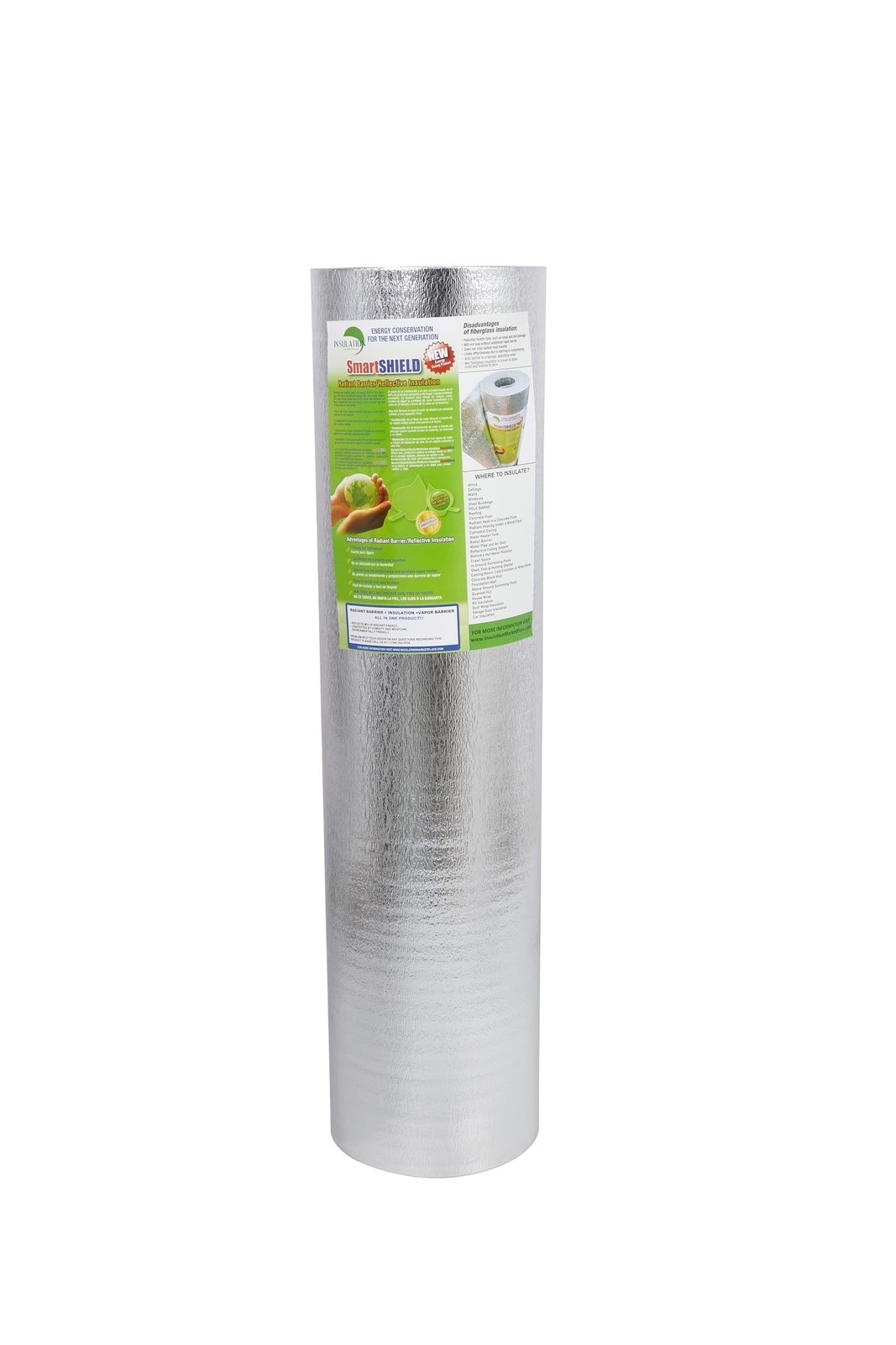Reflective Insulation Foam Core Radiant Barrier Foil Roll 48in x100ft 400SqFt