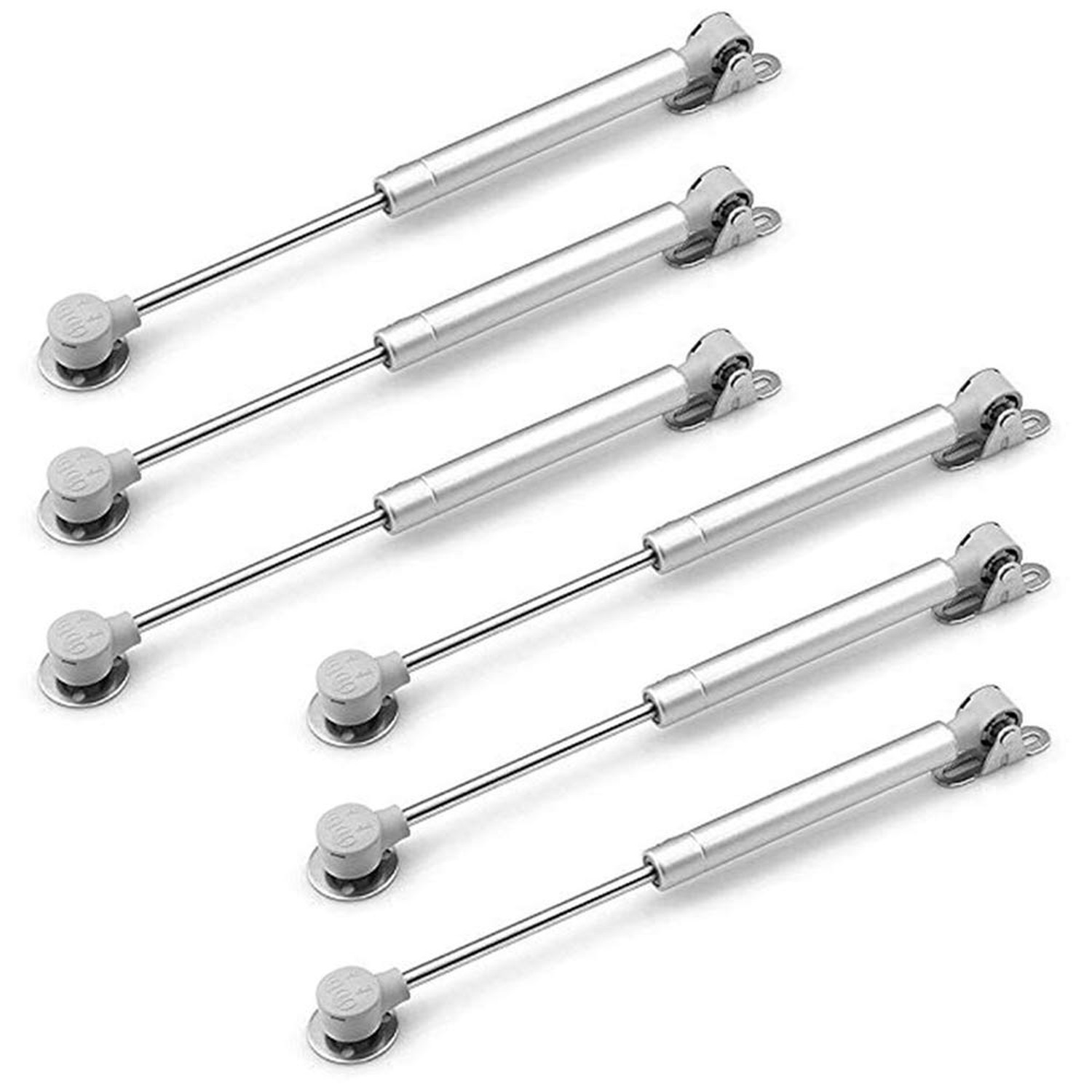 80N Hydraulic Gas Struts 6Pcs Silver, Soft Close Lid Support for Cabinets & F…