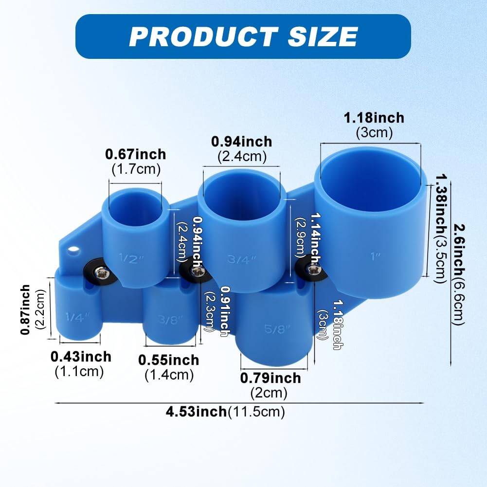1/4” to 1” Deburring Pipe and Depth Gauge Tool, Chamfering Removal Blue