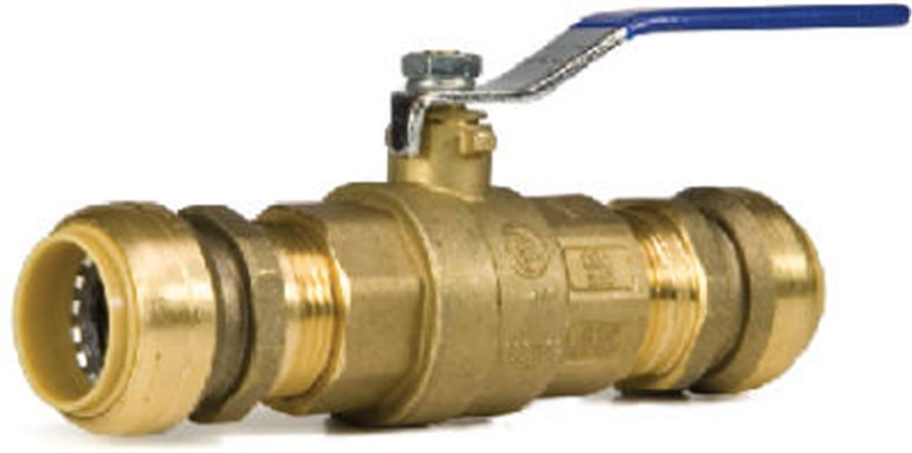 B&K Proline 1/2 in. Brass Push Fit Ball Valve Full Port Quarter-Turn Lever